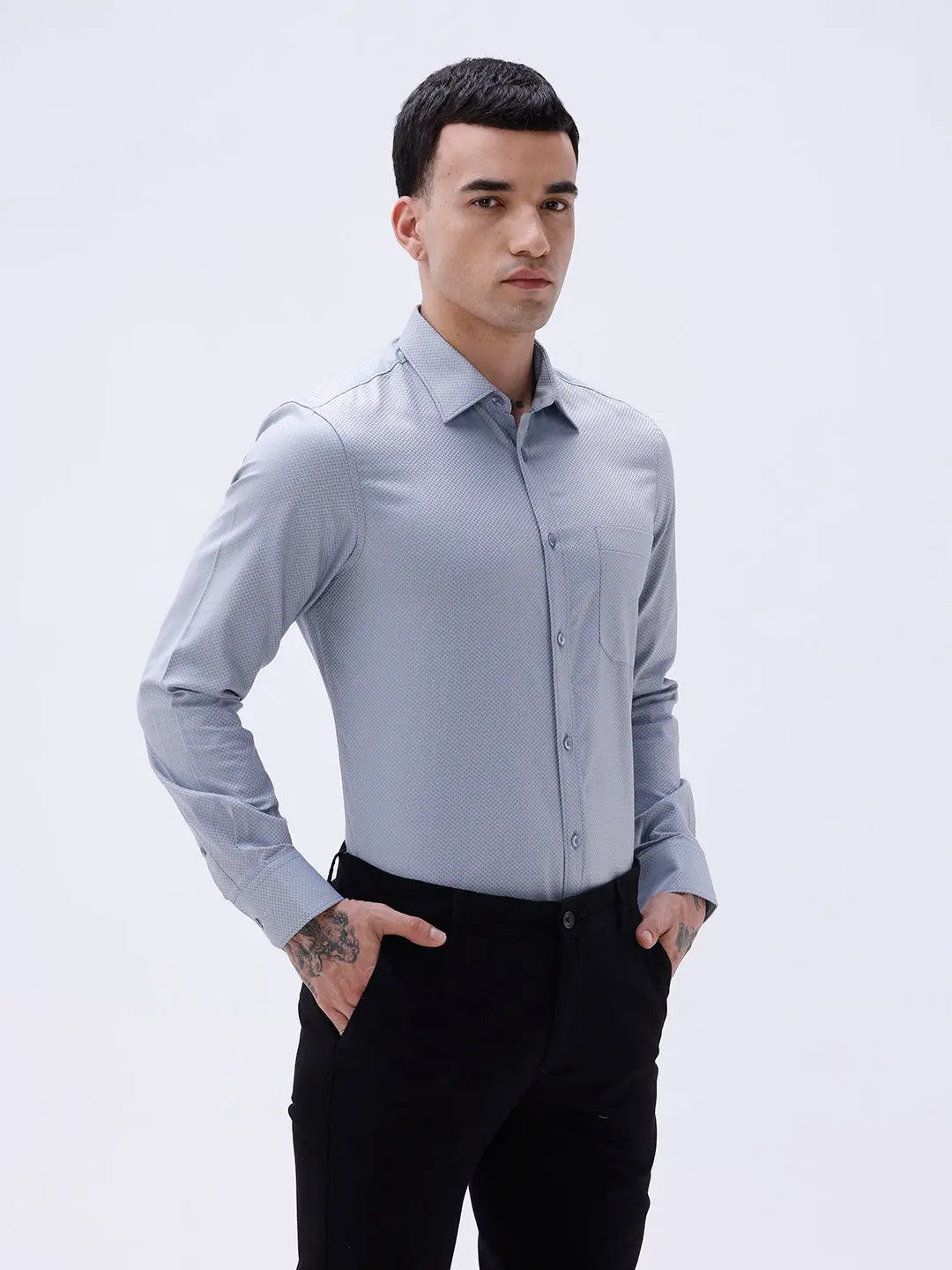 Grey Twill Structured ShirtUnited By Hope