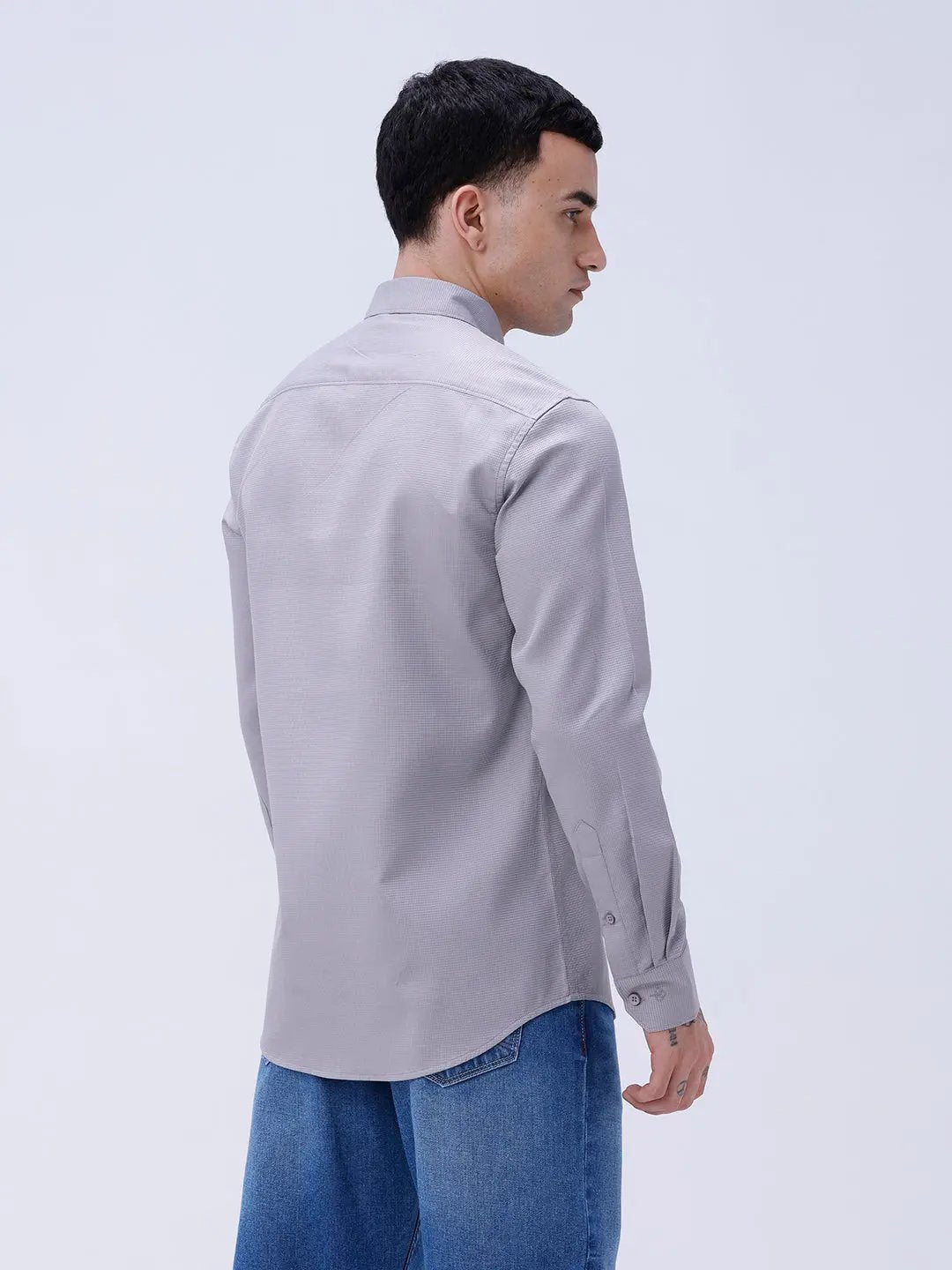 Grey Waffle Dobby Plain ShirtUnited By Hope
