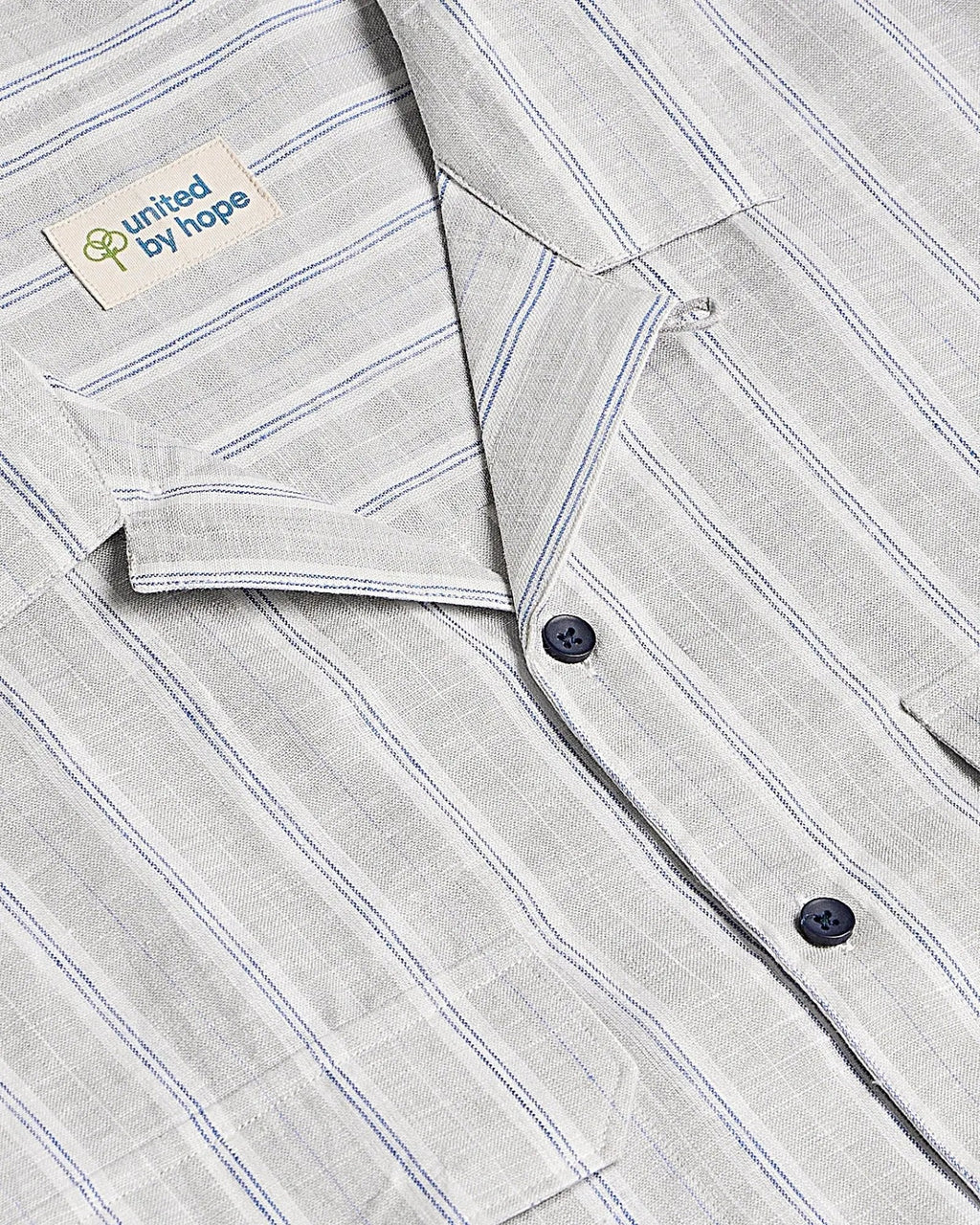 Grey oversized striped linen shirtUnited By Hope