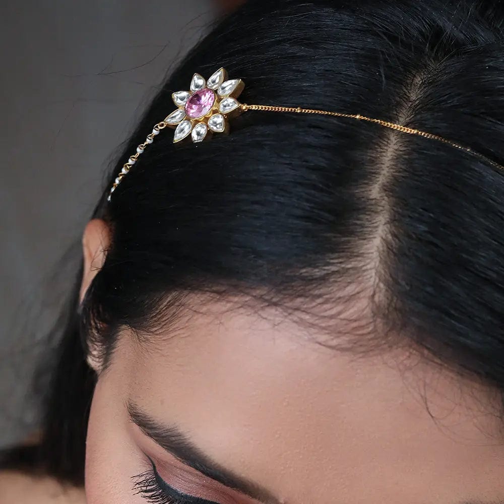 Gulabo Silver 92.5 2 IN 1 Head Band And Necklace