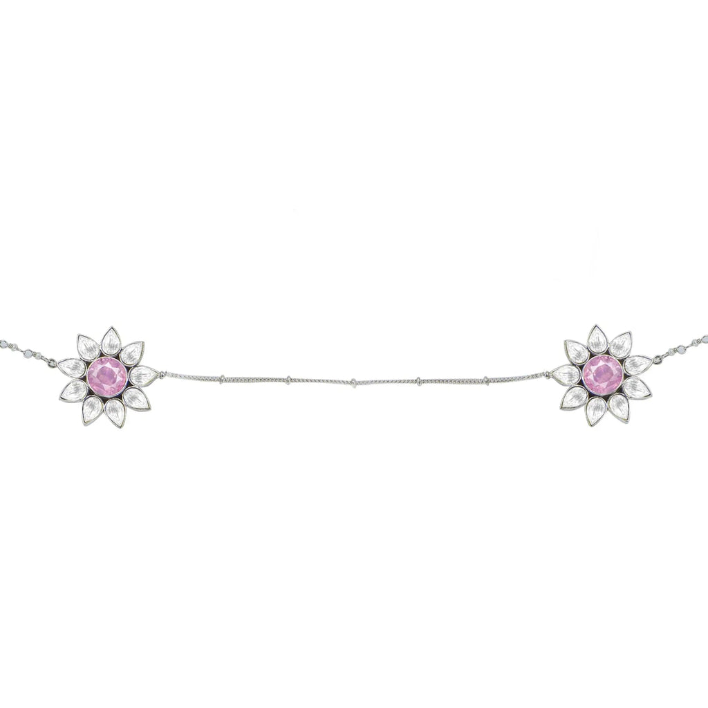 Gulabo Silver 92.5 2 IN 1 Head Band And Necklace