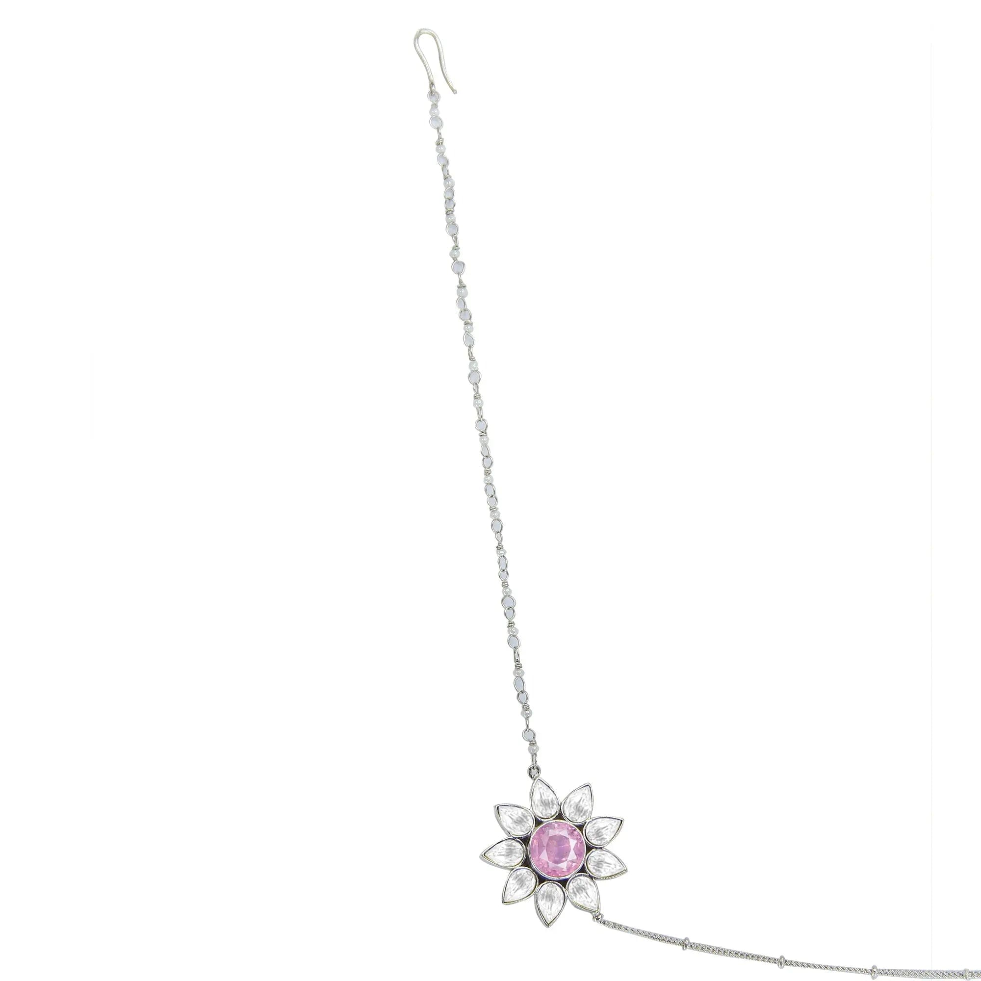 Gulabo Silver 92.5 2 IN 1 Head Band And Necklace