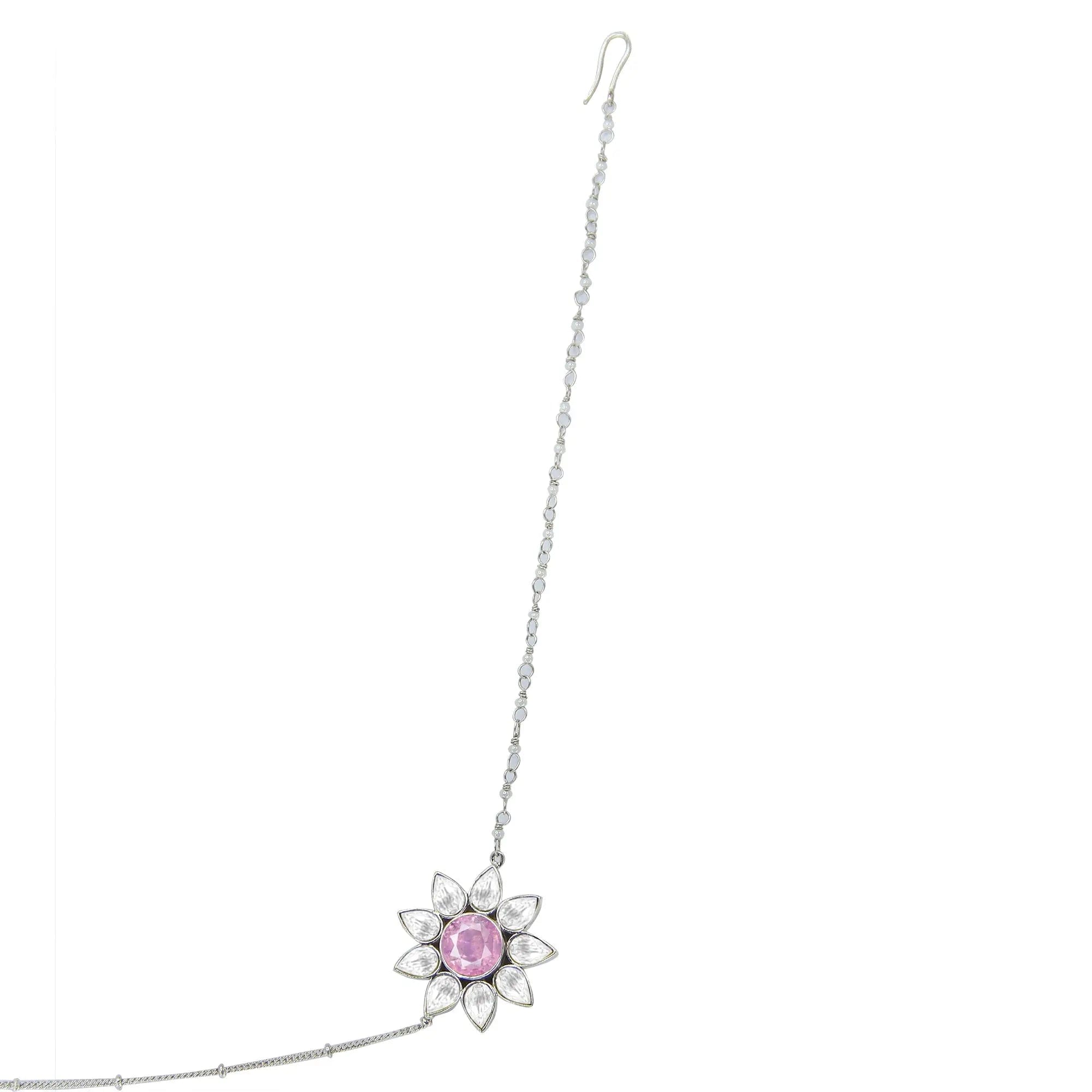 Gulabo Silver 92.5 2 IN 1 Head Band And Necklace