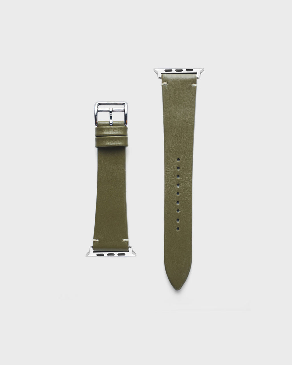 OLIVE GLOSS__INTRO STRAP - FOR APPLE WATCH [Duo Stitch in Italian Napa Leather] My Store