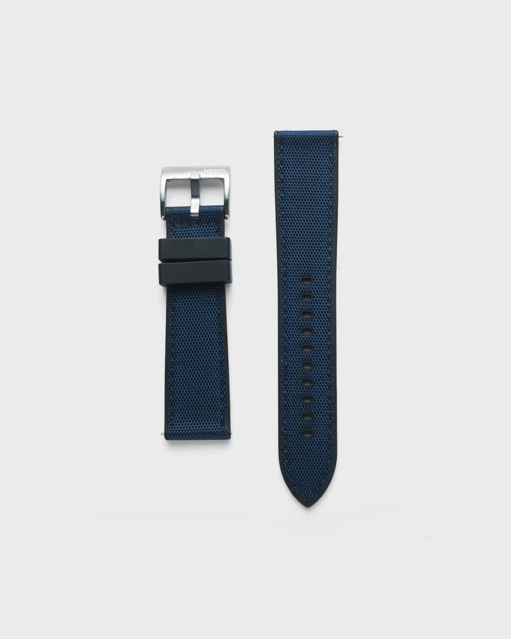 Abyss__Blue Color FKM Rubber & Sailcloth Watch Strap 100% Vegan