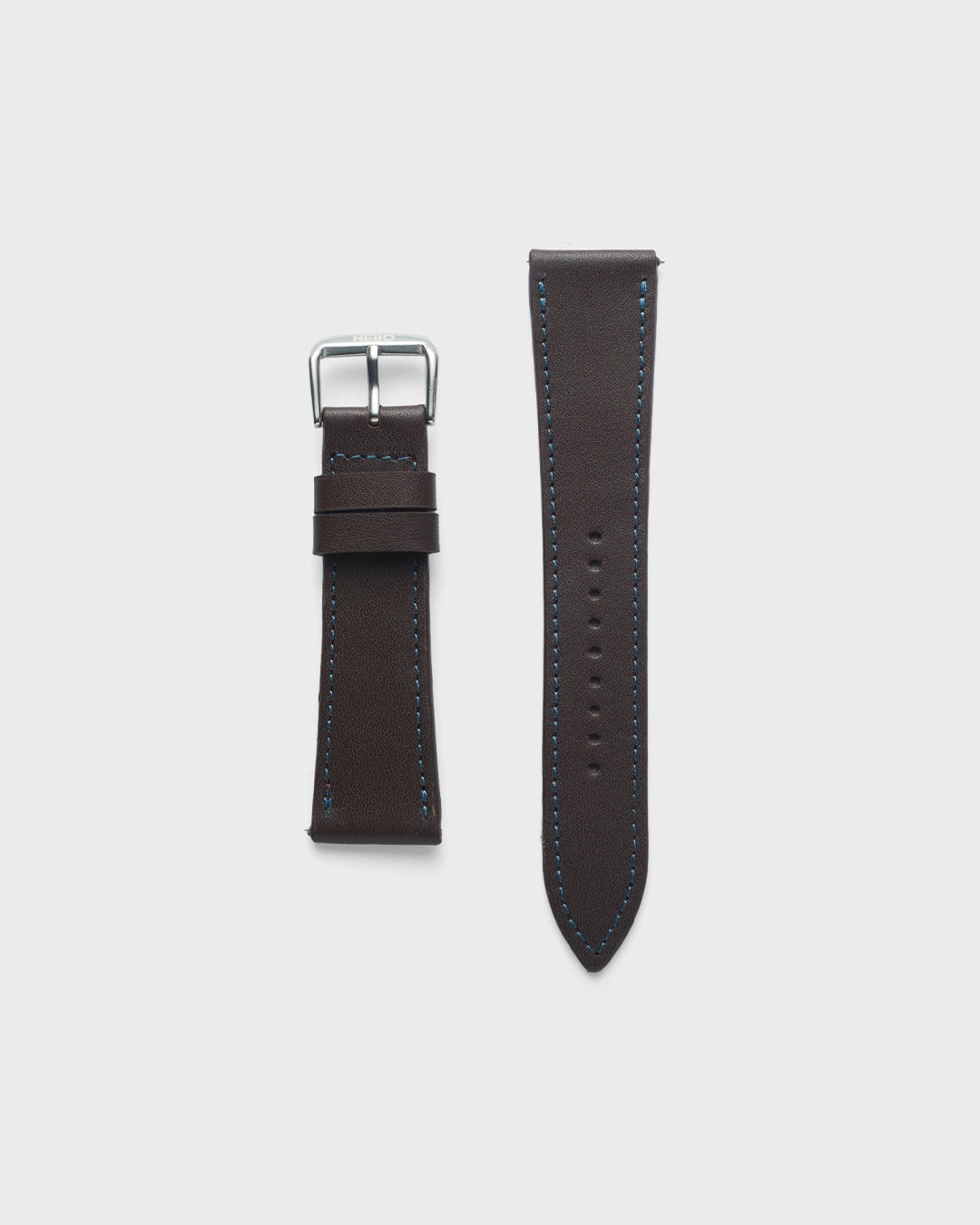 Mocha Brown With Blue Stitch__INTRO STRAP - FOR QUARTZ, MECHANICAL & SMART WATCHES [Parade Stitch in Fine Indian Leather] My Store