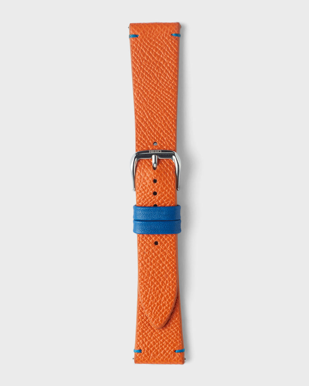 orange color leather watch strap