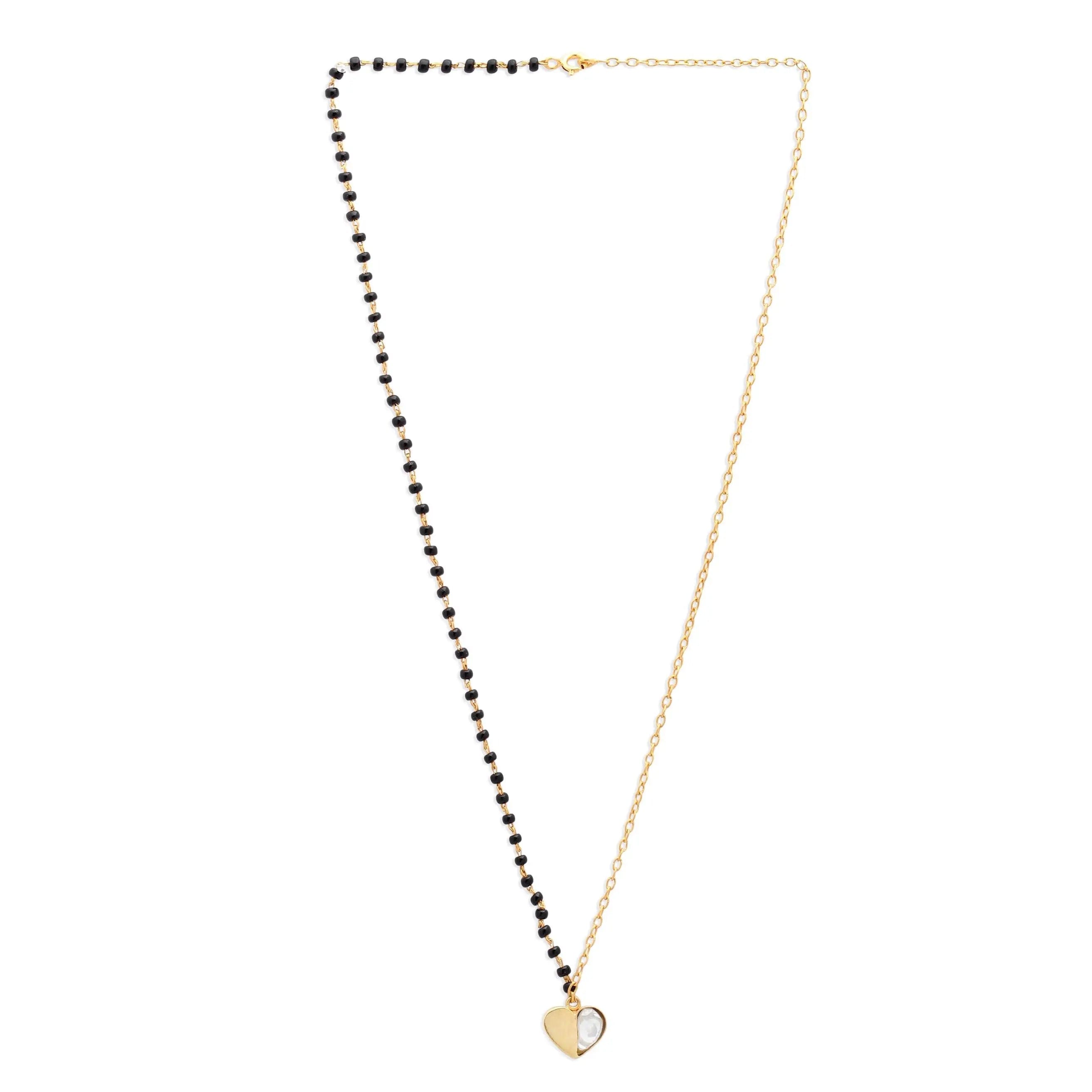 Kundan Heart Mangalsutra necklace Silver 92.5