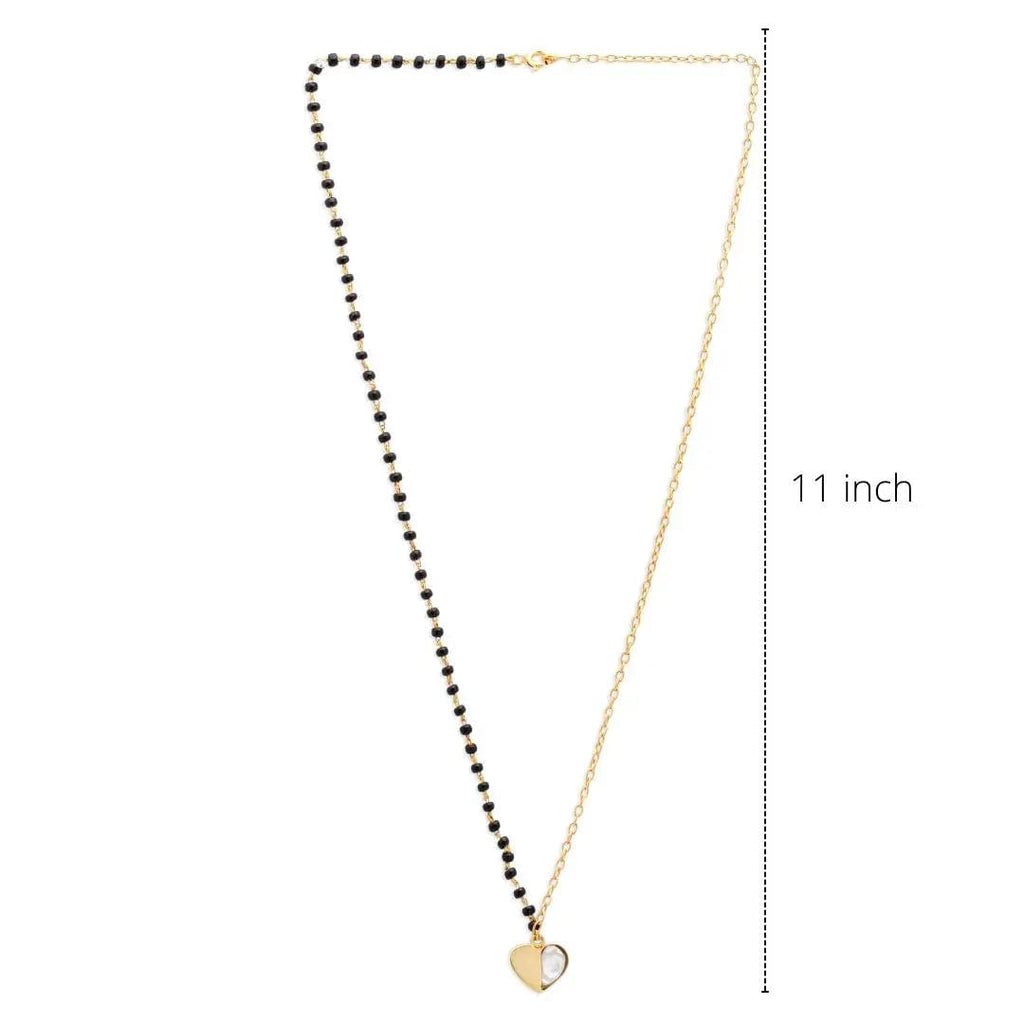 Kundan Heart Mangalsutra necklace Silver 92.5