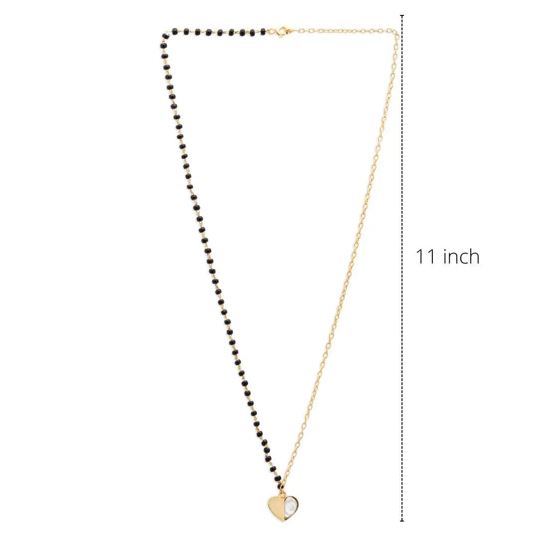 Kundan Heart Mangalsutra necklace Silver 92.5