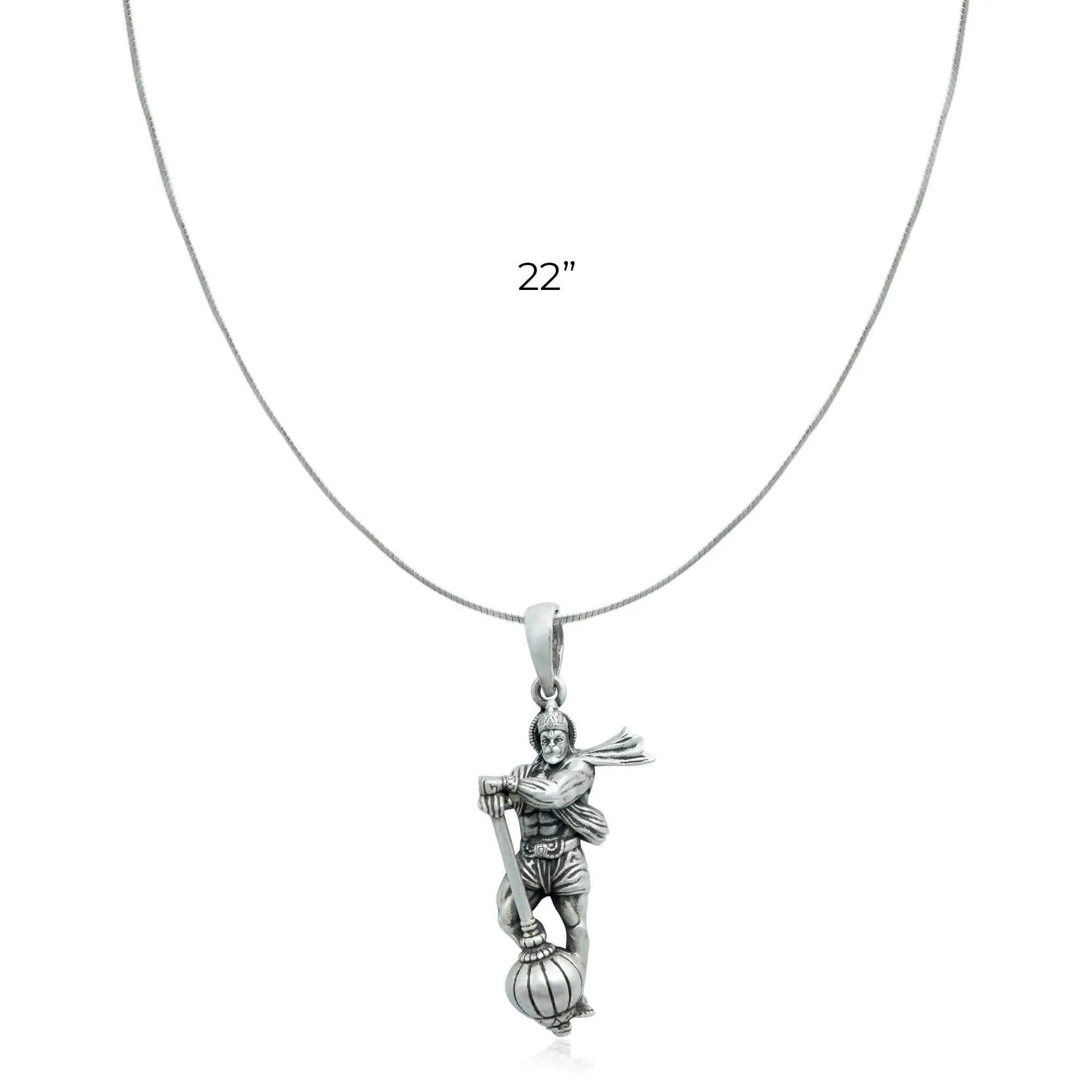 925 Sterling Silver Hanuman Ji Pendant