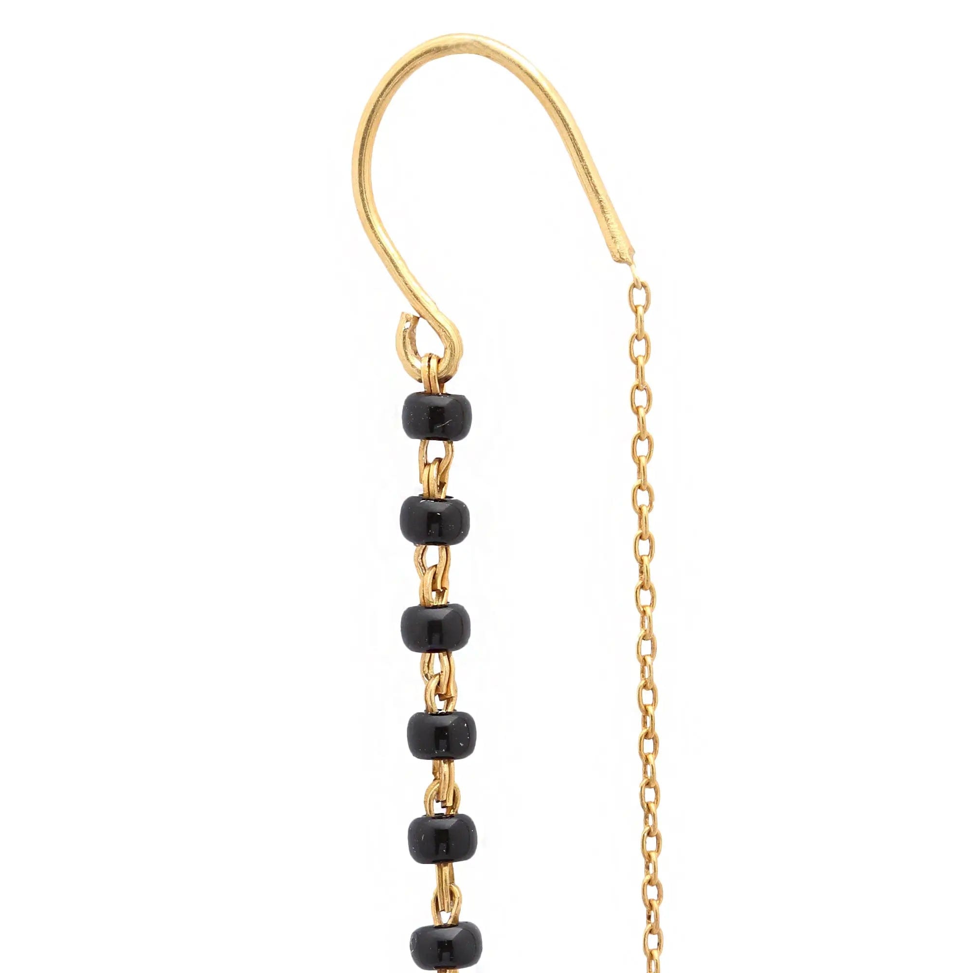 92.5 Sterling Silver Kundan Heart Mangalsutra Earring