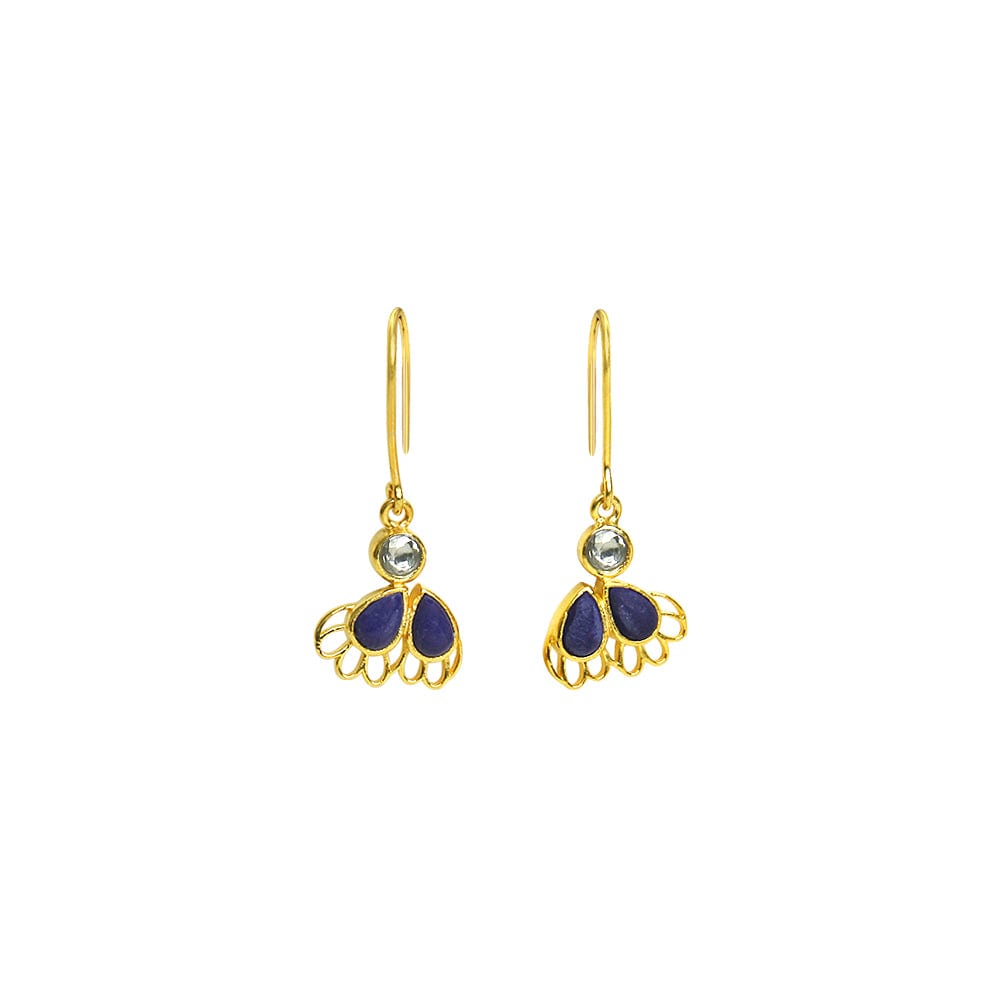 Silver blue lapis butterfly earrings