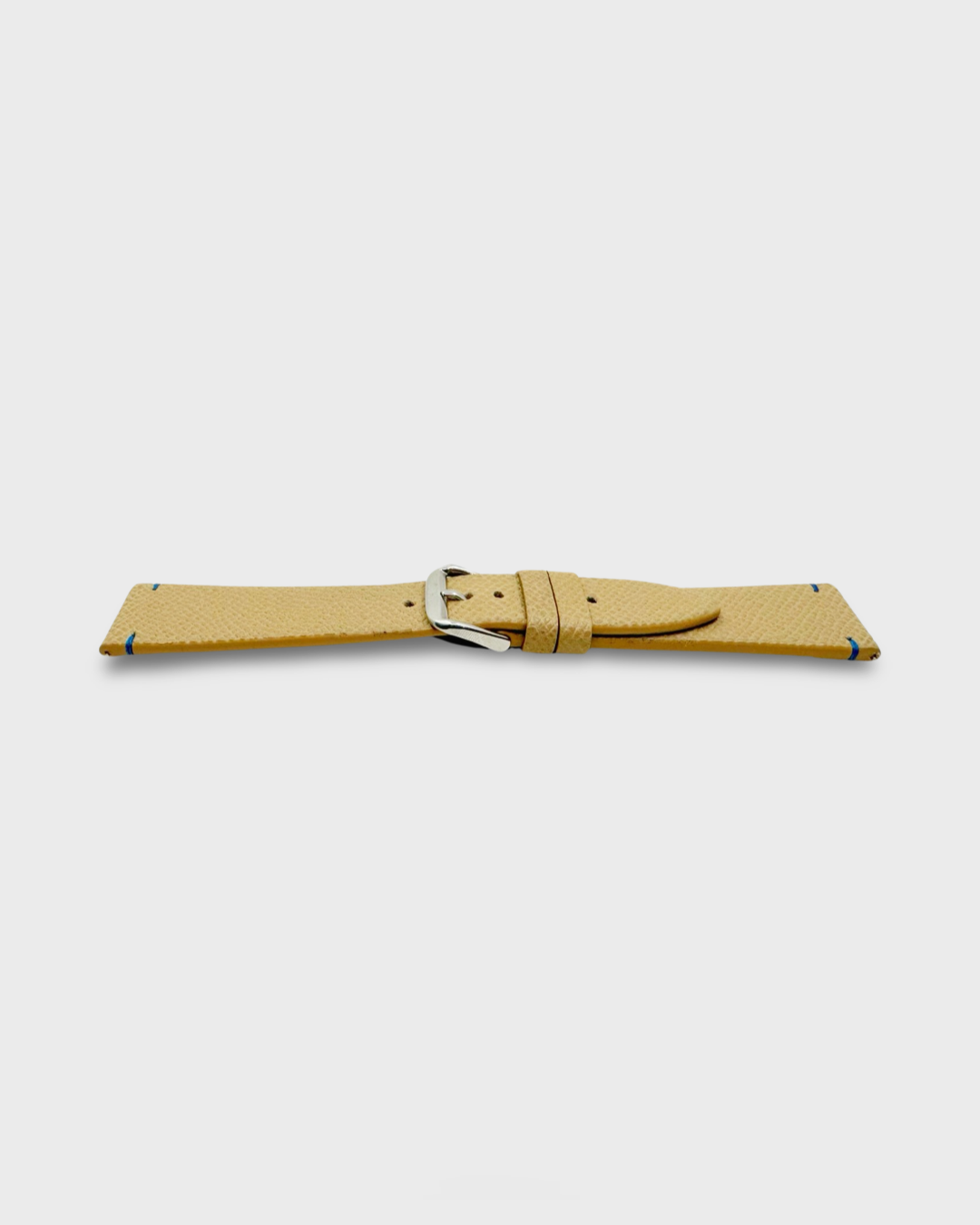 LATTE IN BLUE STITCH__INTRO STRAP - FOR QUARTZ, MECHANICAL & SMART WATCHES [Duo Stitch in Italian Epsom Leather] HEllO