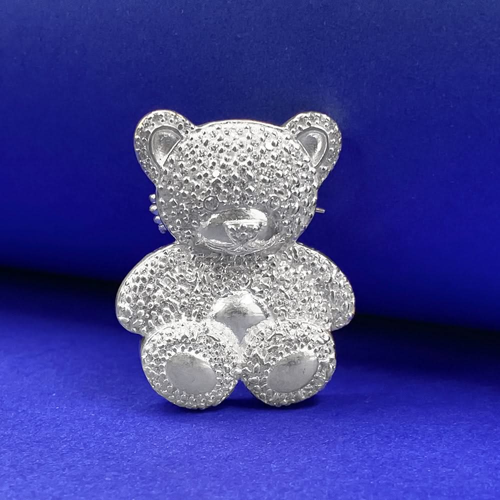 Silver Teddy Bear Brooch