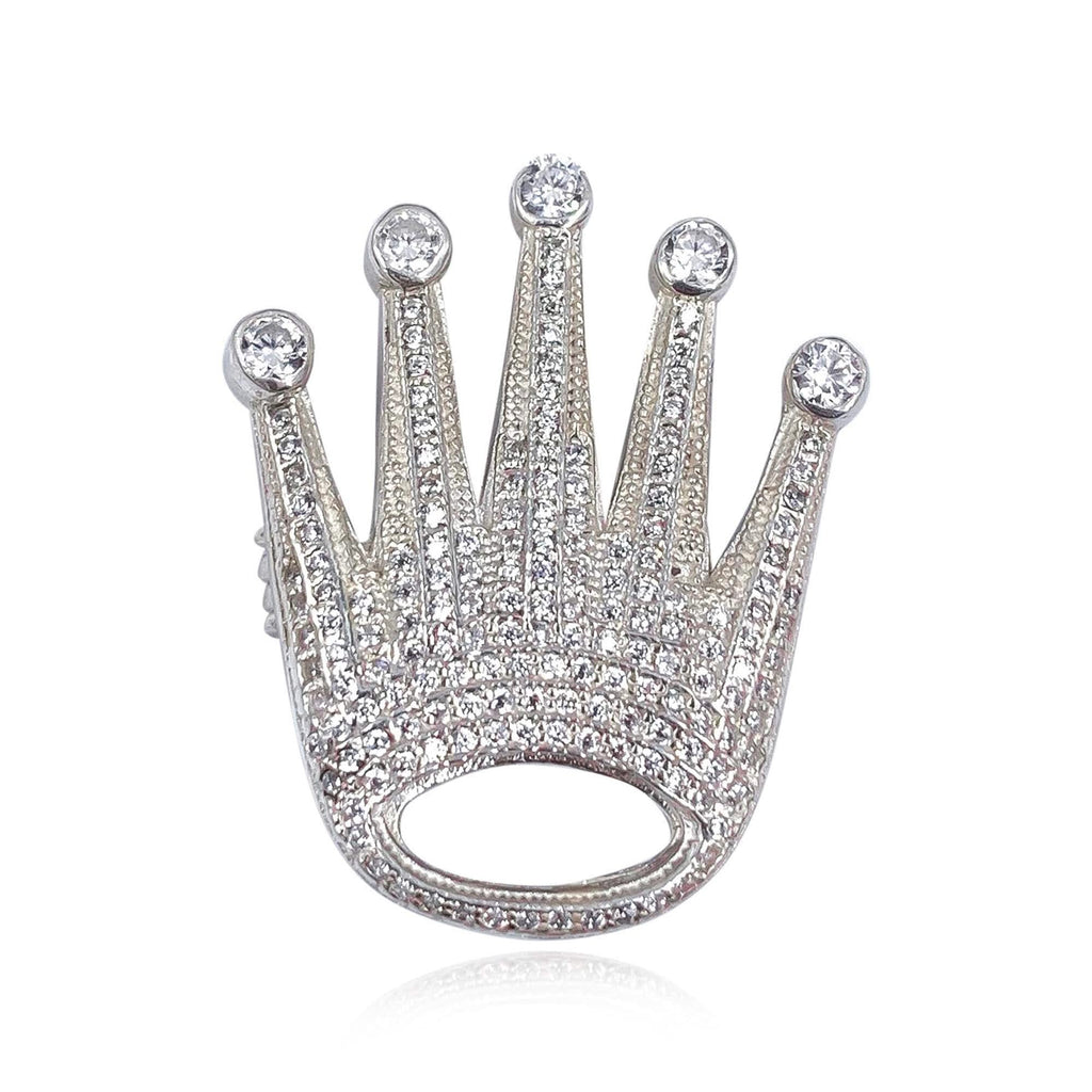 Silver Crown Brooch