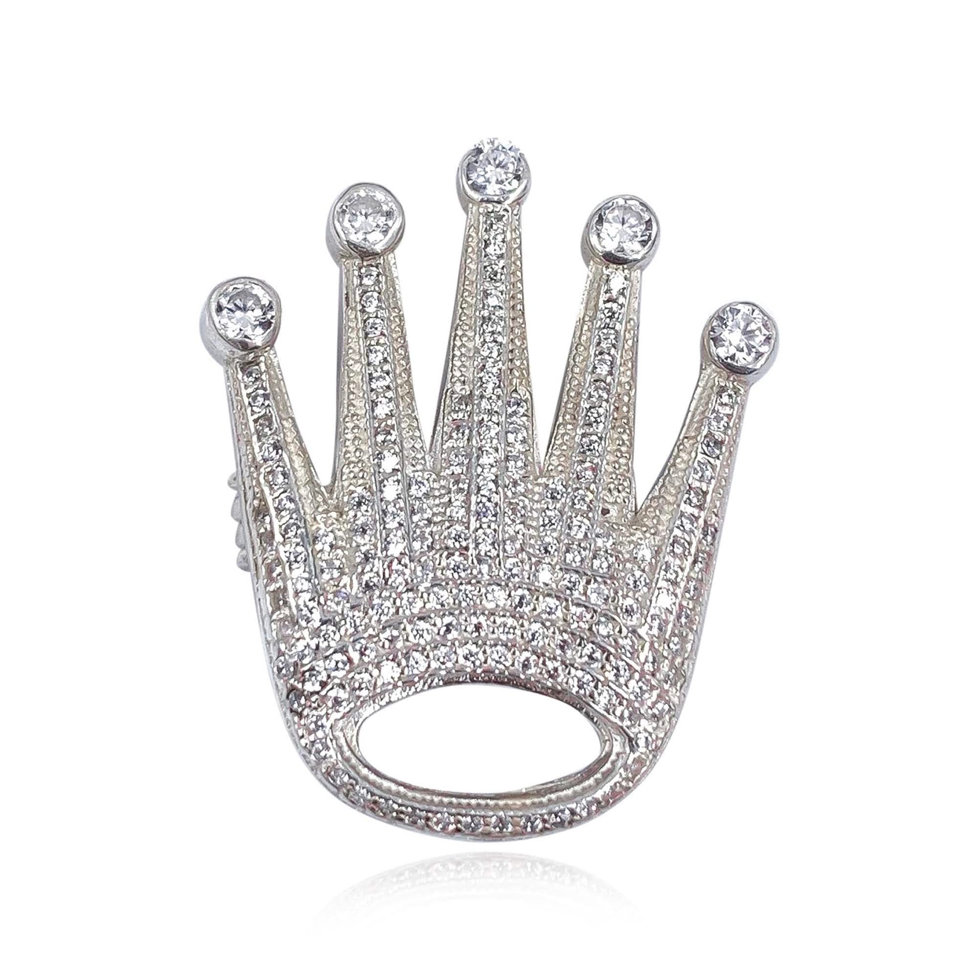 Silver Crown Brooch