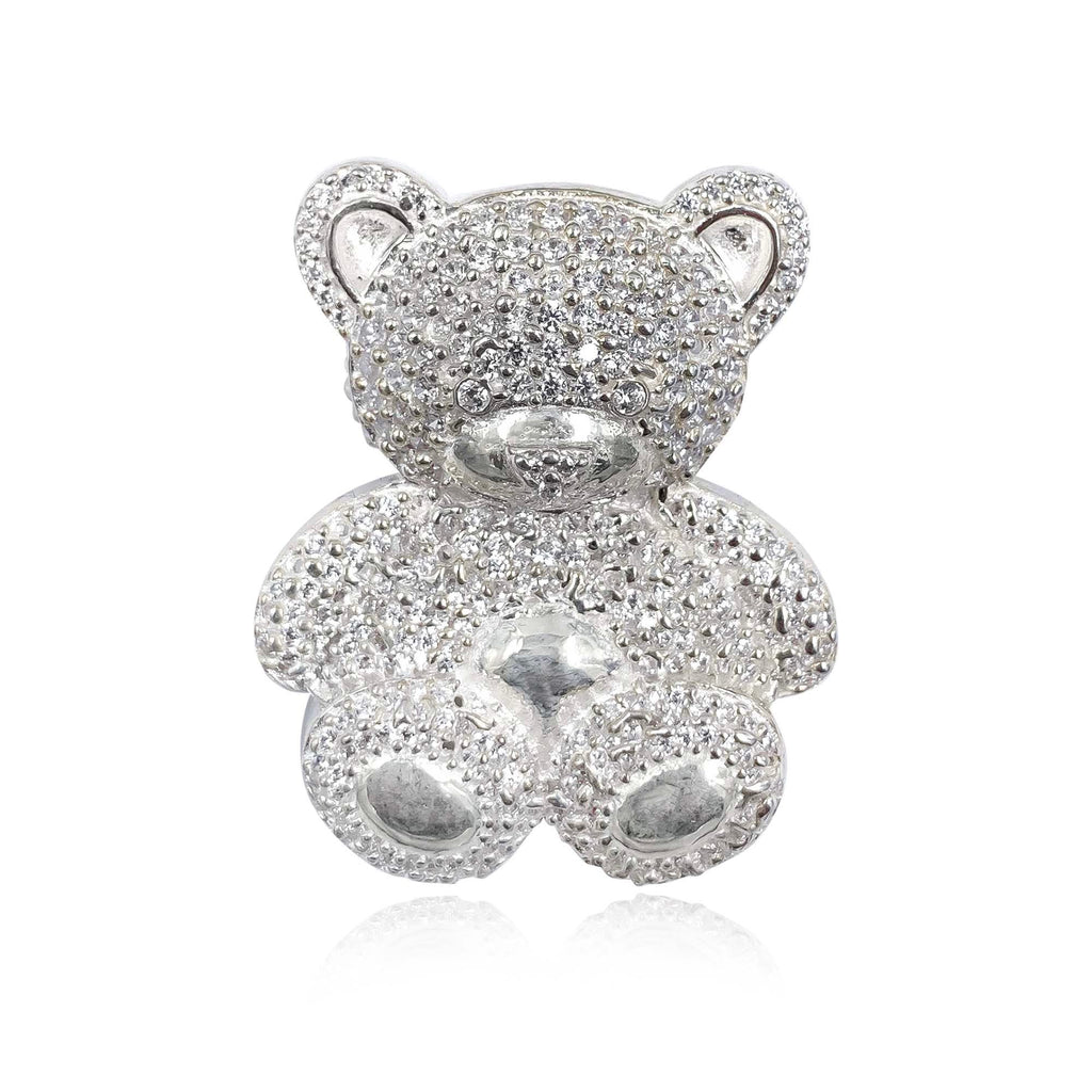 Silver Teddy Bear Brooch