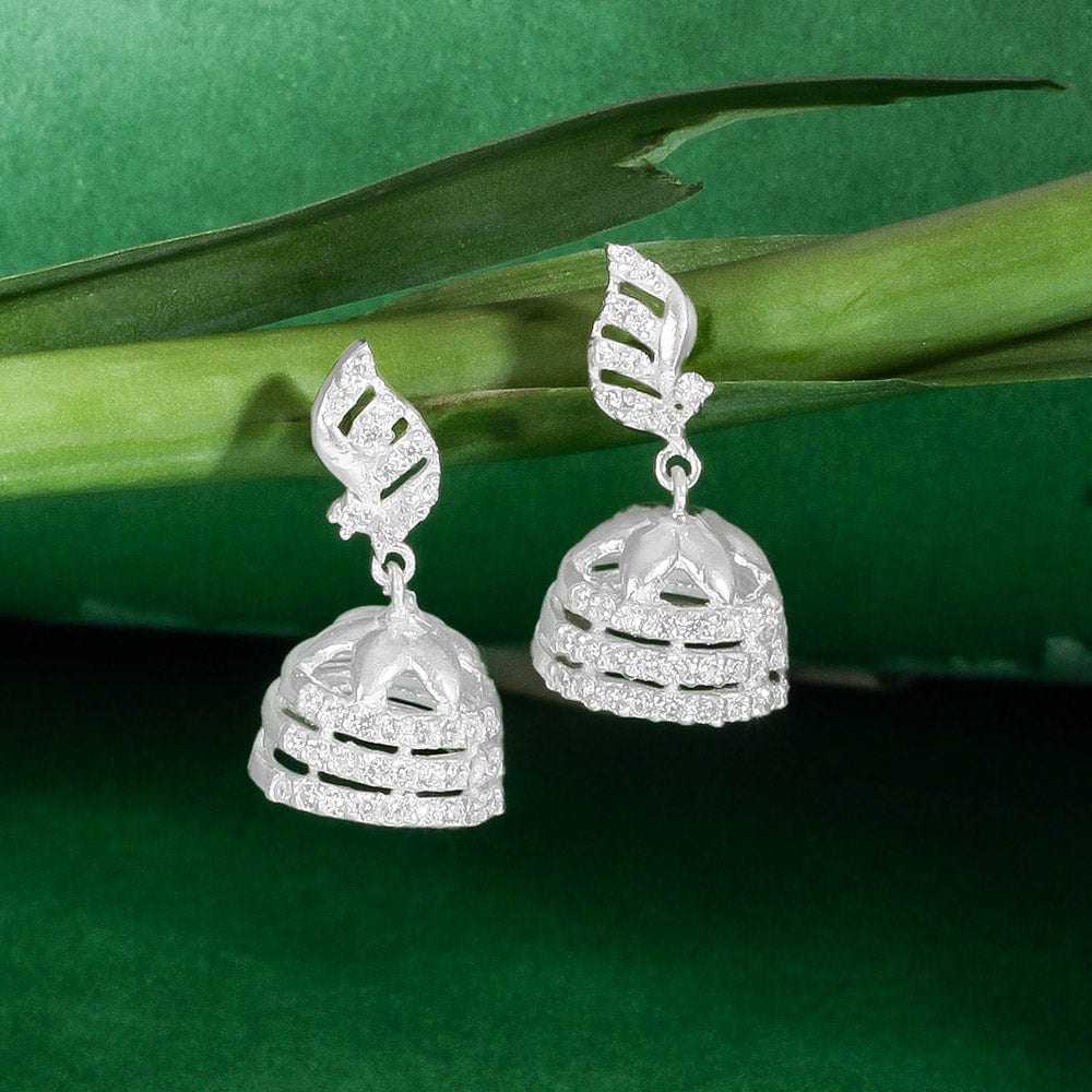 92.5 silver zircon bell shaped earring