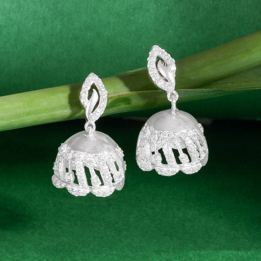 92.5 silver zircon round earring
