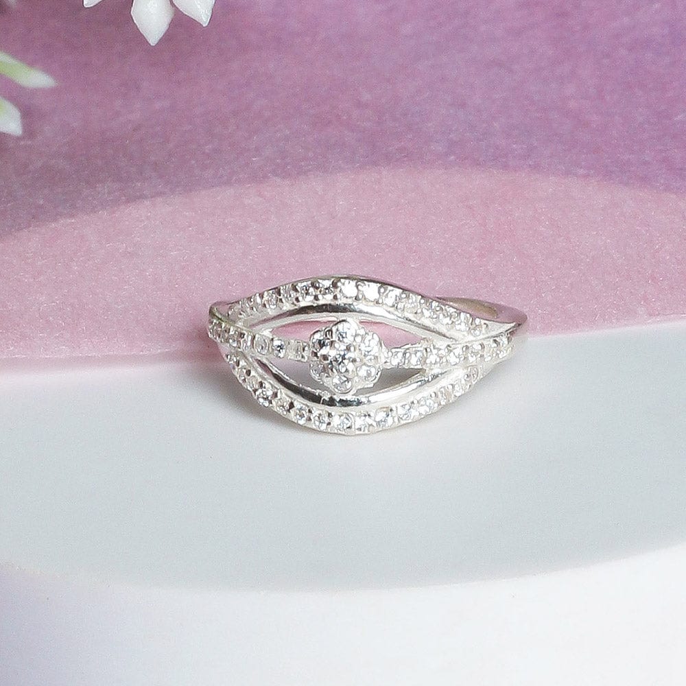 92.5 silver zircon radiant ring