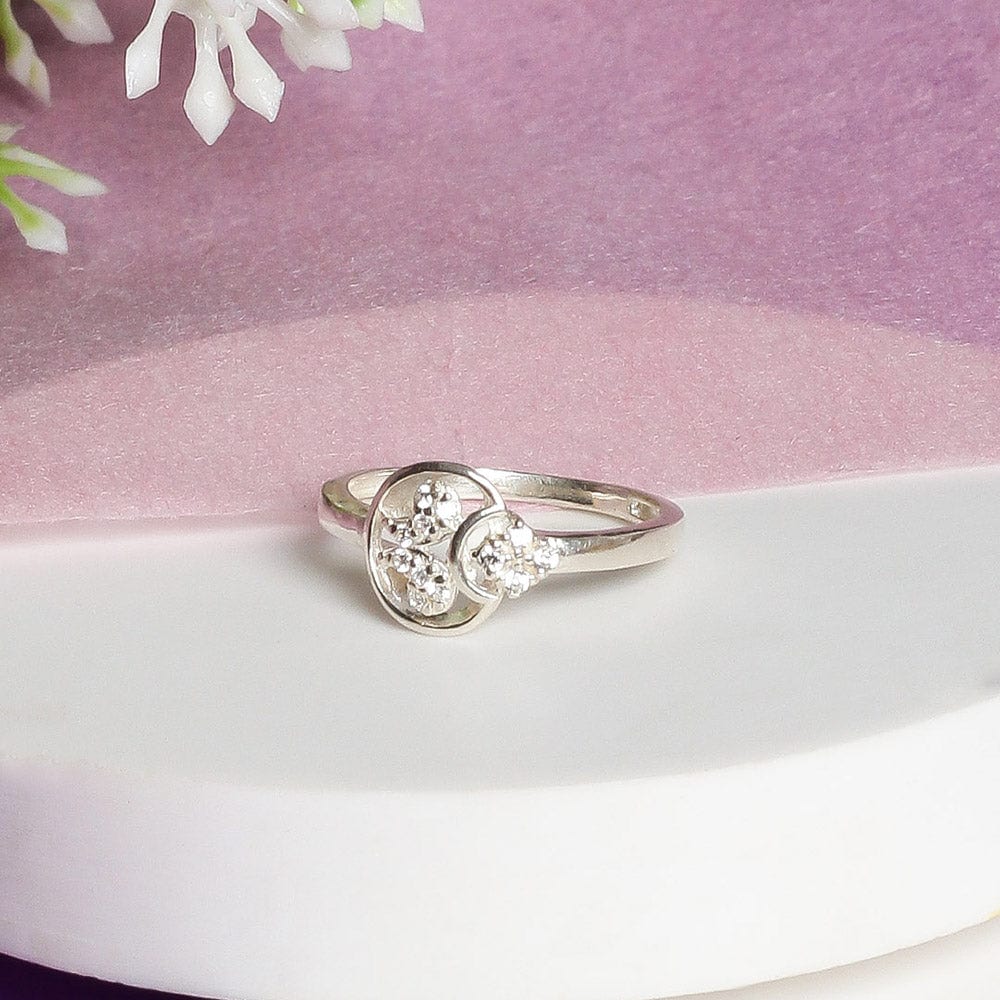 92.5 silver zircon luna twist ring