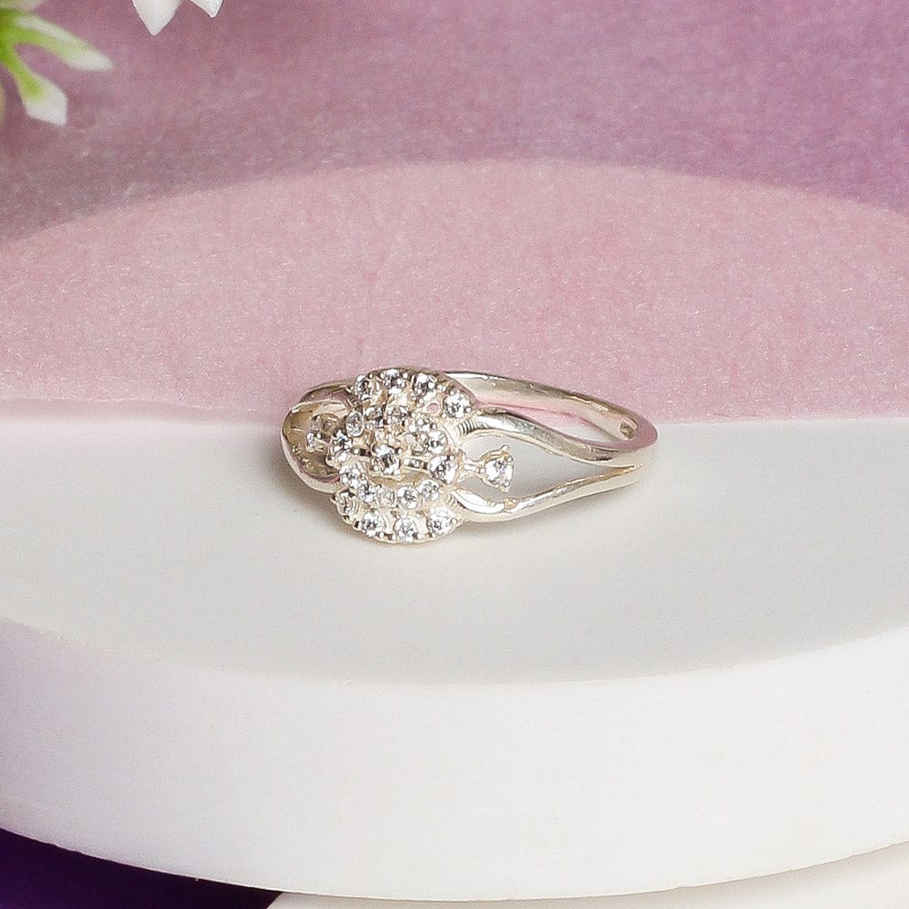 92.5 silver zircon swirl ring