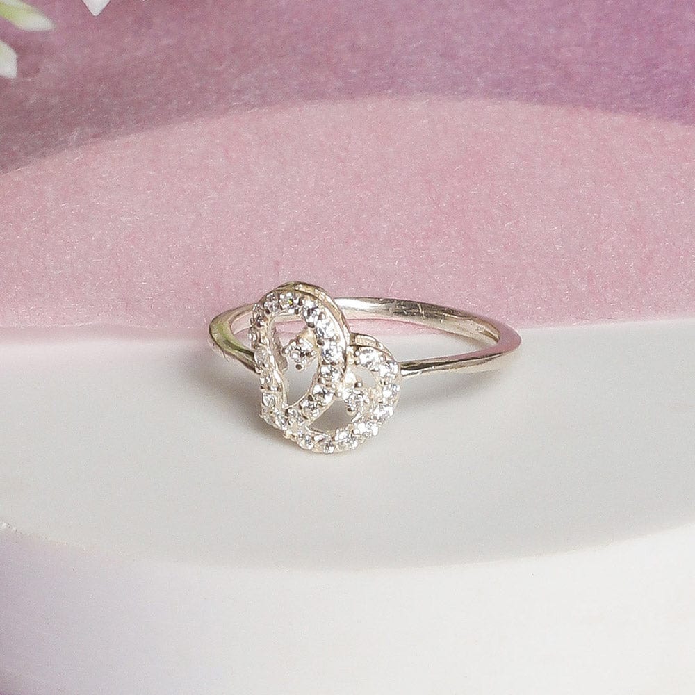 92.5 silver zircon paisley ring
