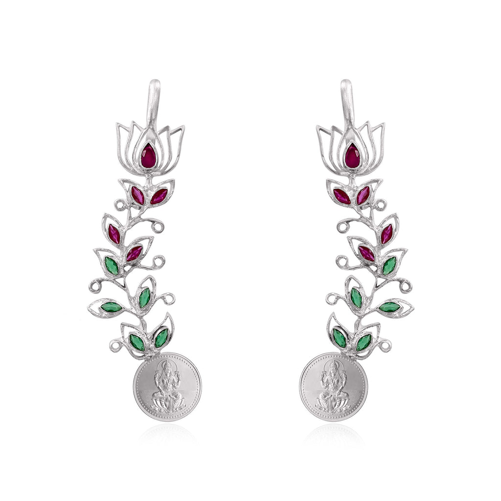 999 Silver Lakshmi & Lotus Earcuff