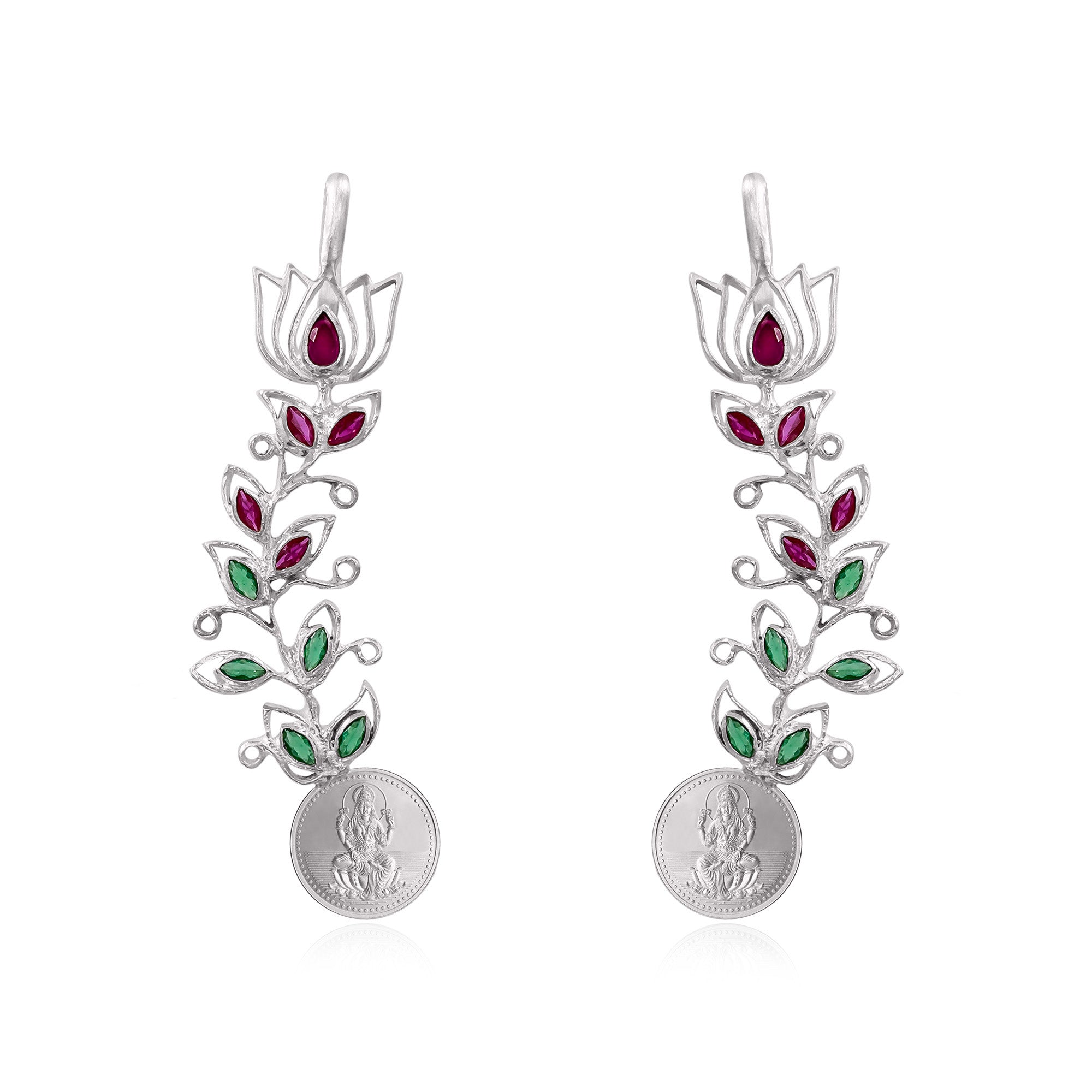 999 Silver Lakshmi & Lotus Earcuff