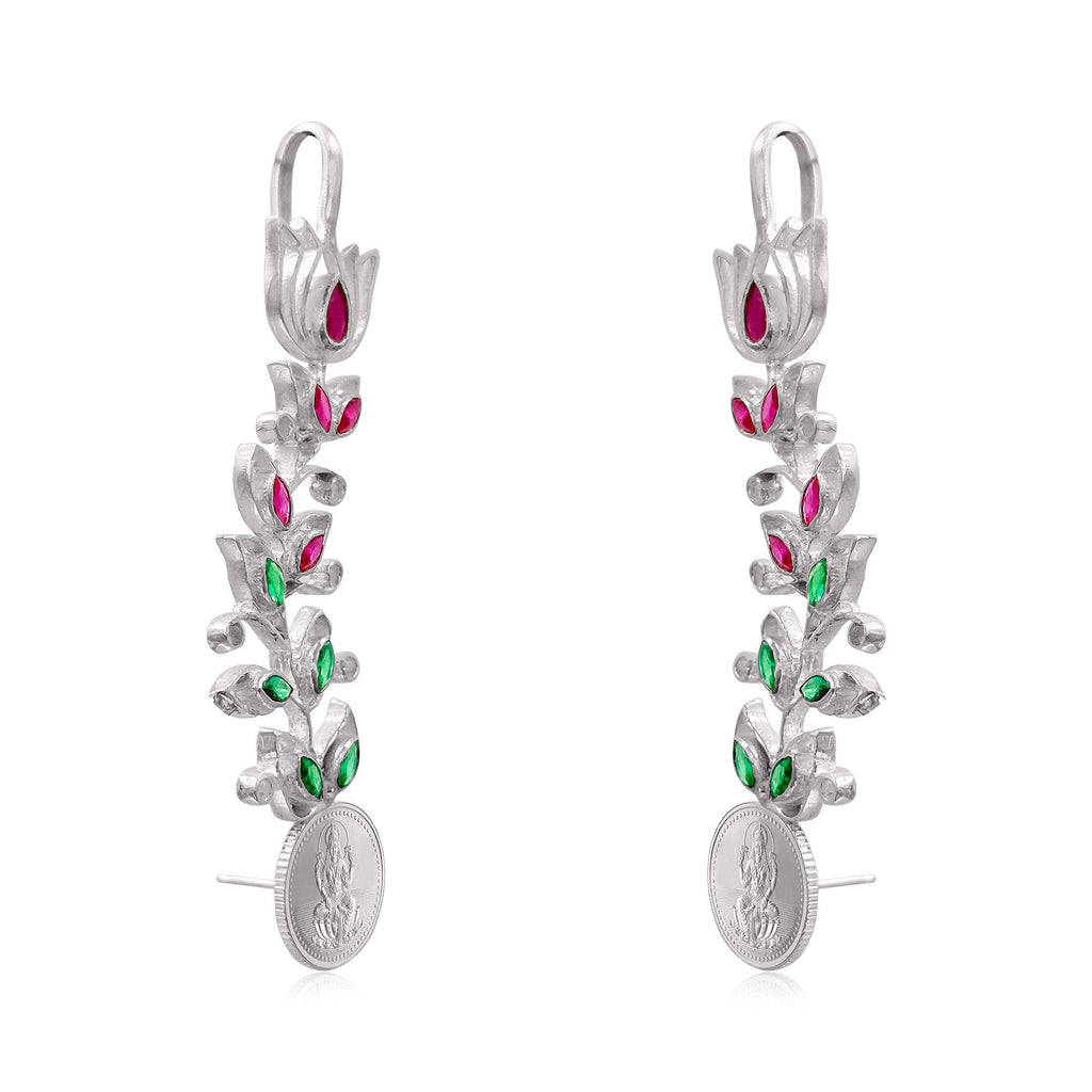 999 Silver Lakshmi & Lotus Earcuff