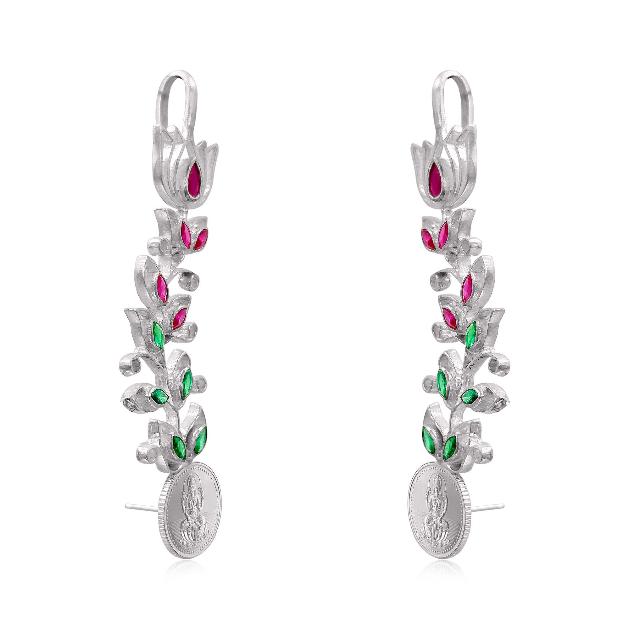 999 Silver Lakshmi & Lotus Earcuff