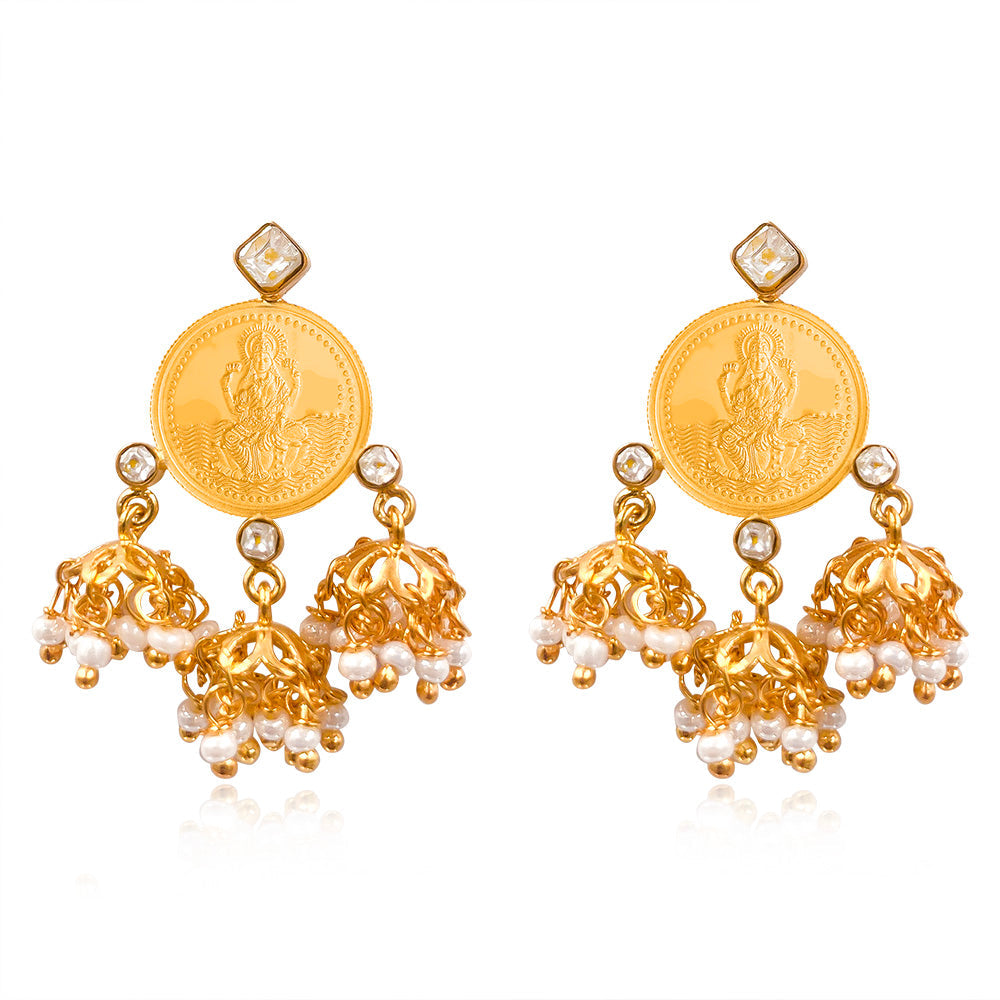 Lakshmi 999 Silver Dangling Jhumki Earrings