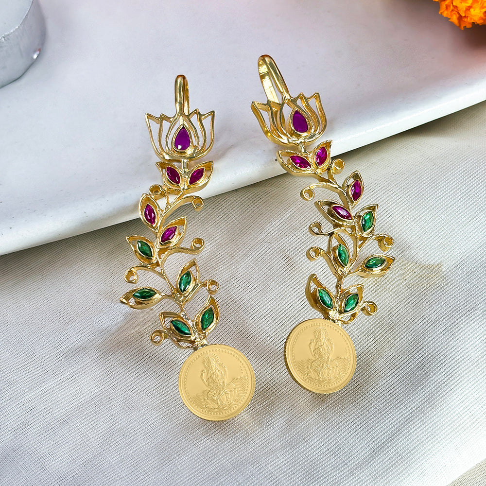 999 Silver Lakshmi & Lotus Earcuff