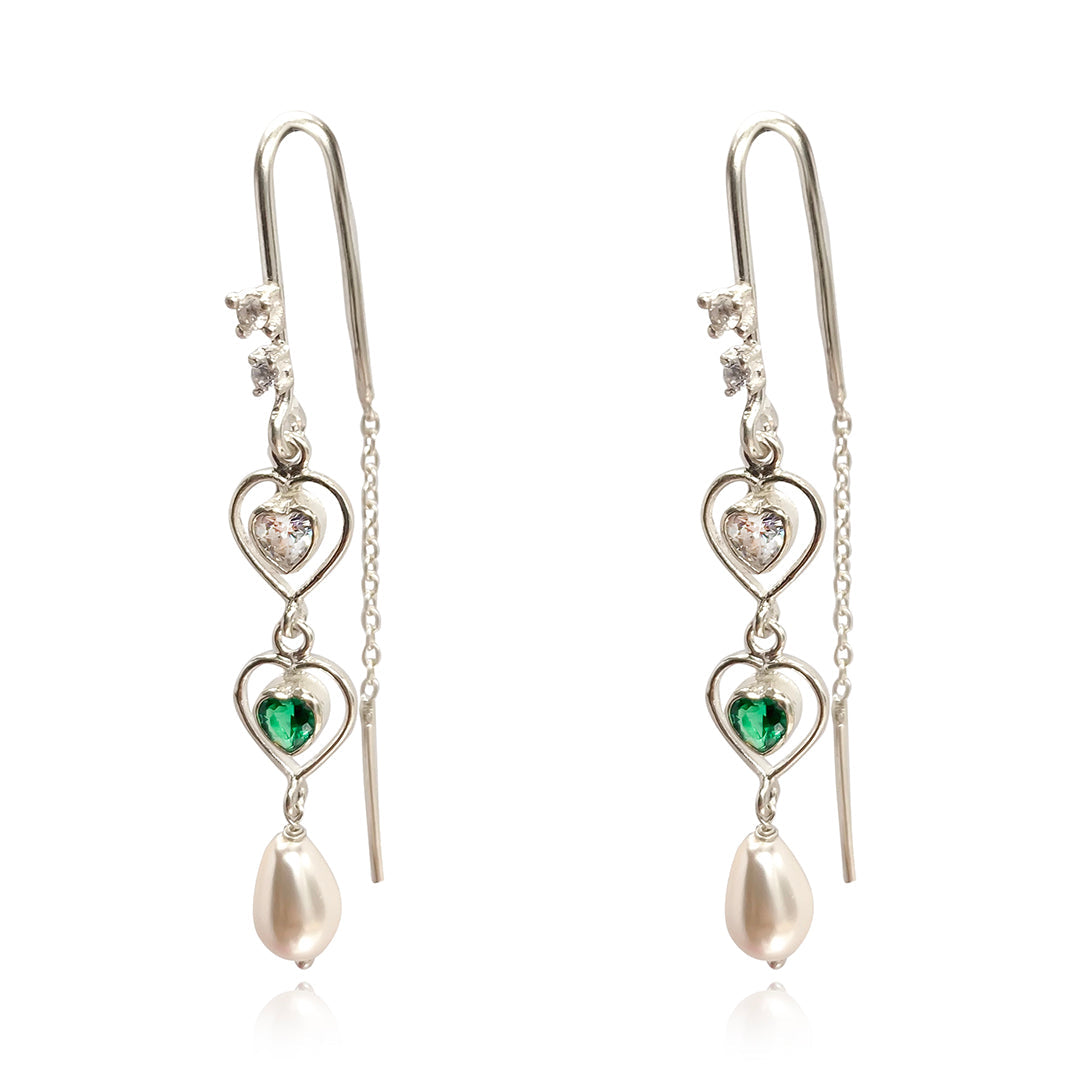 92.5 Sterling Silver Heart Earring