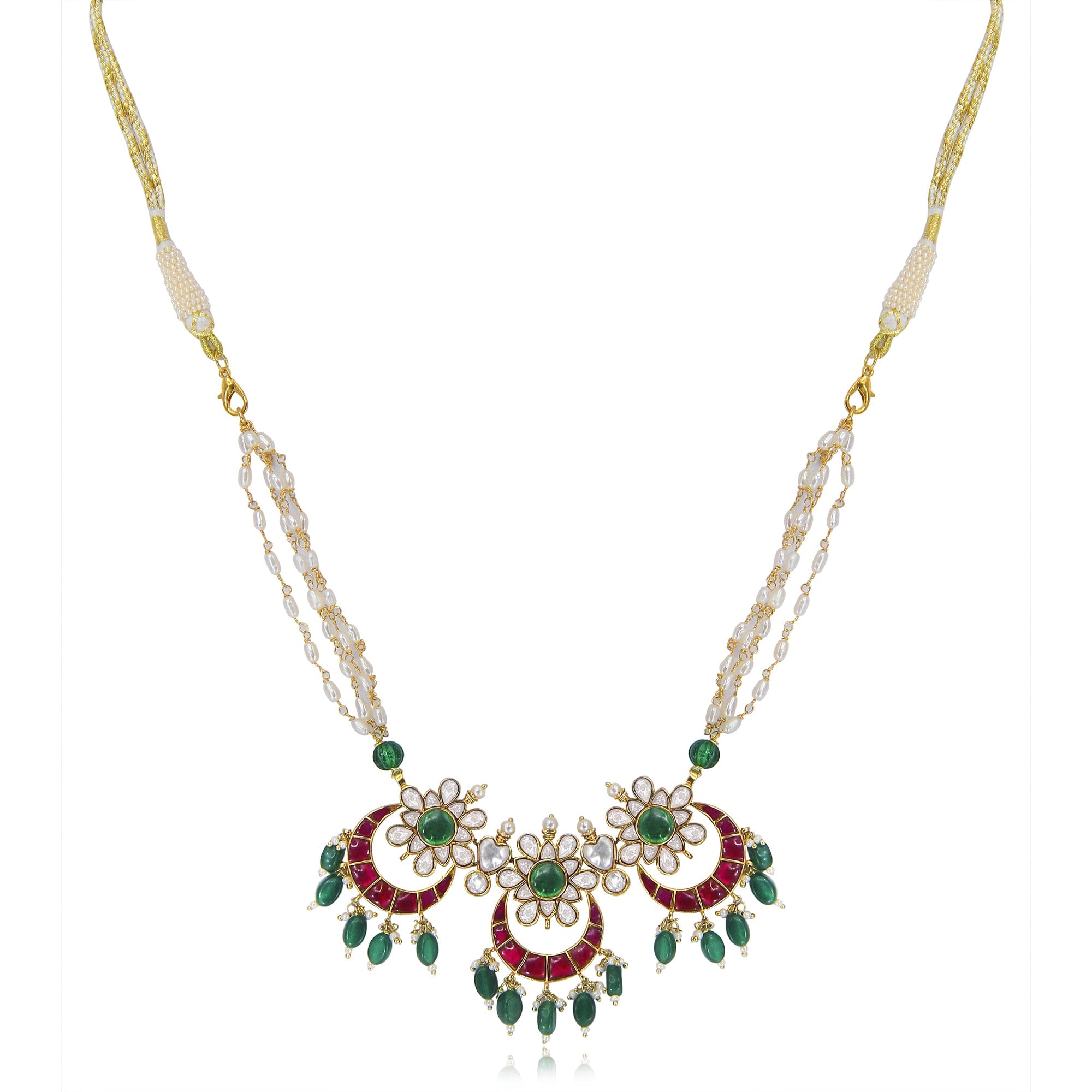 Chandbali Motif SIlver Kundan Choker/Necklace