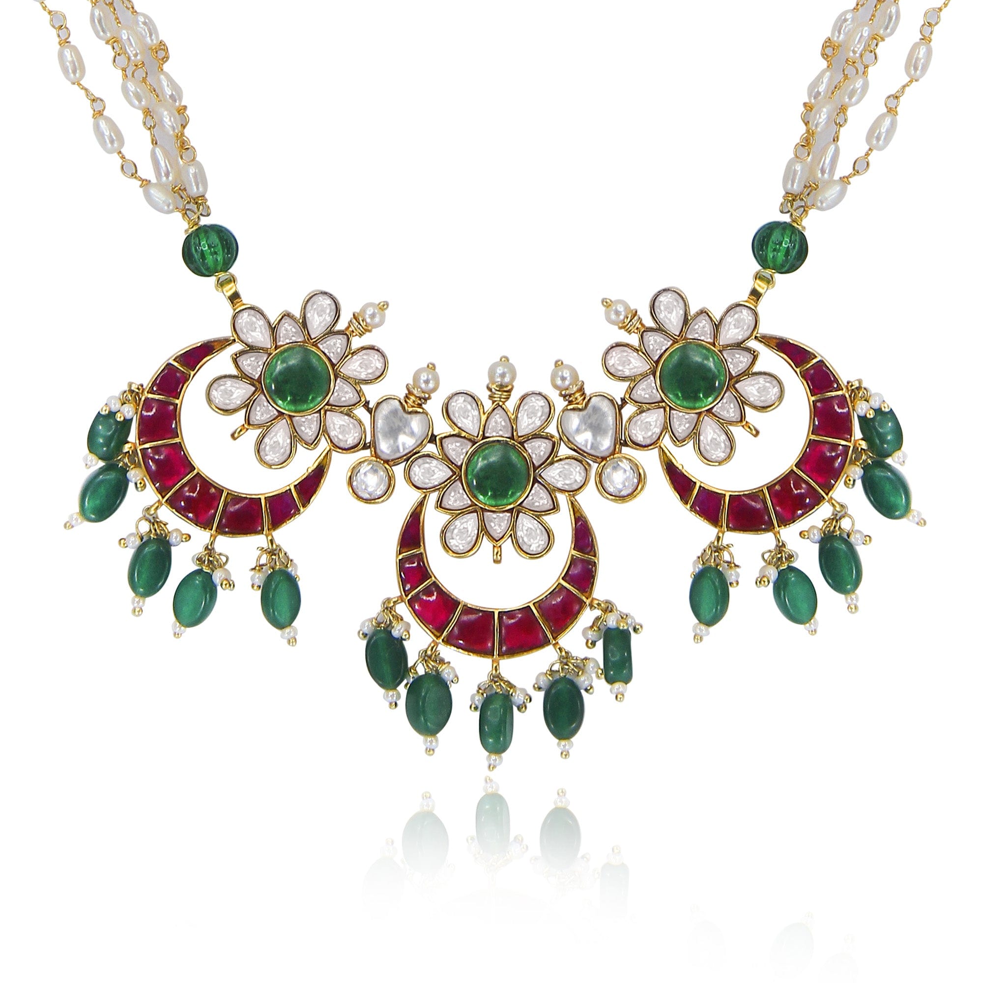 Chandbali Motif SIlver Kundan Choker/Necklace