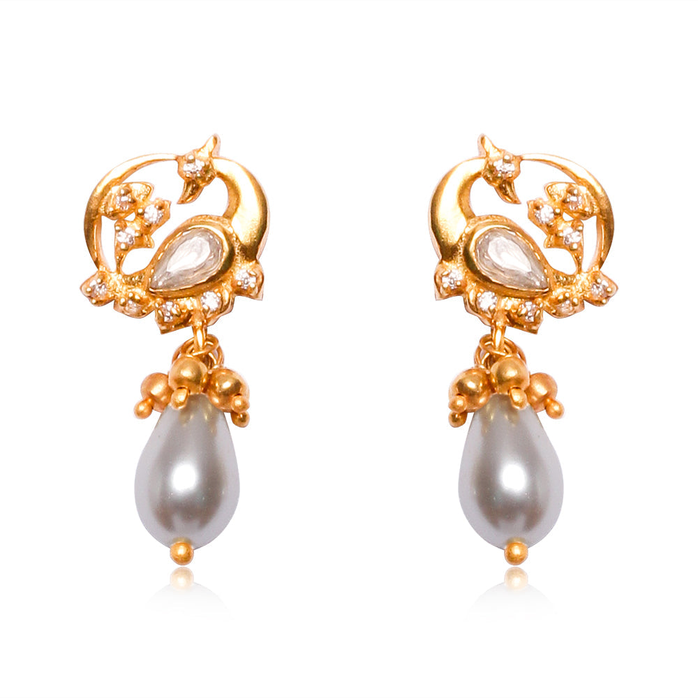 92.5 Sterling Silver Swan Studs With Optional Earchain