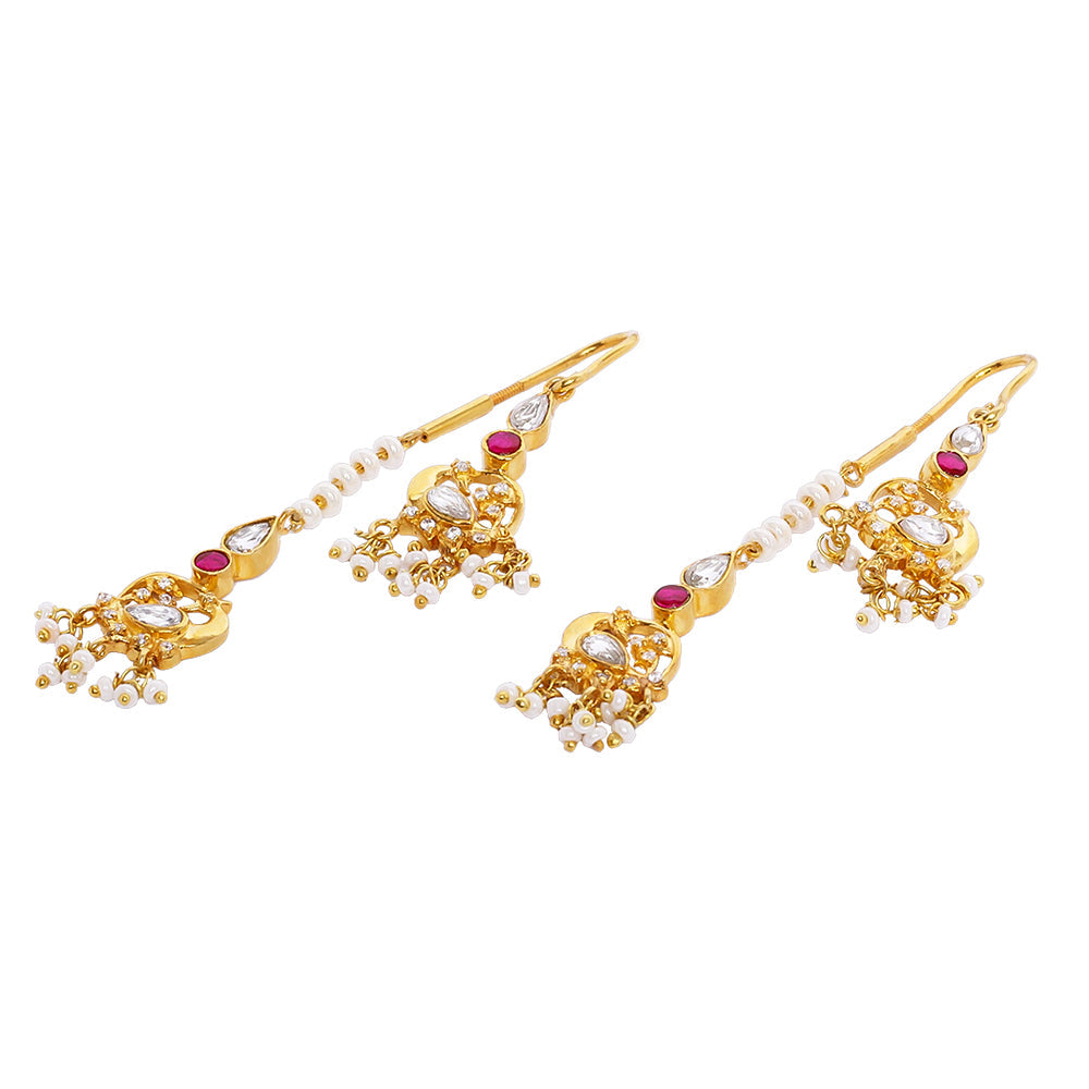 92.5 Sterling Silver Double swan Sui Dhaga Earrings
