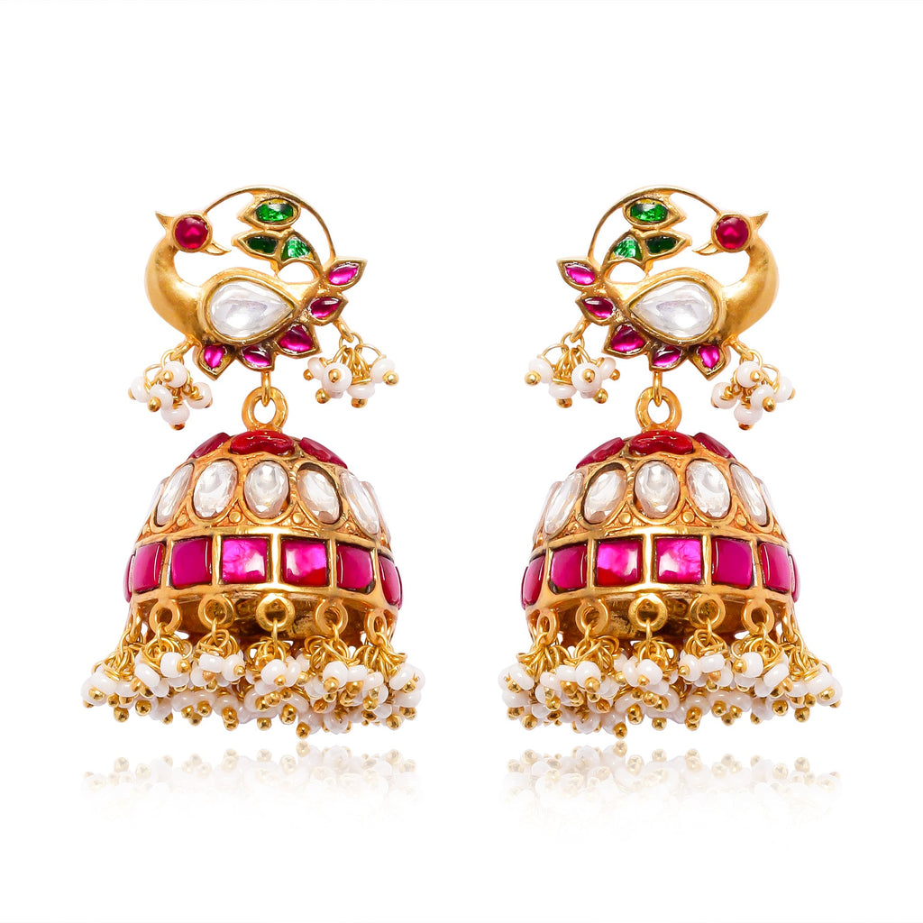 Pure 92.5 Silver Swan Jhumki Earrings