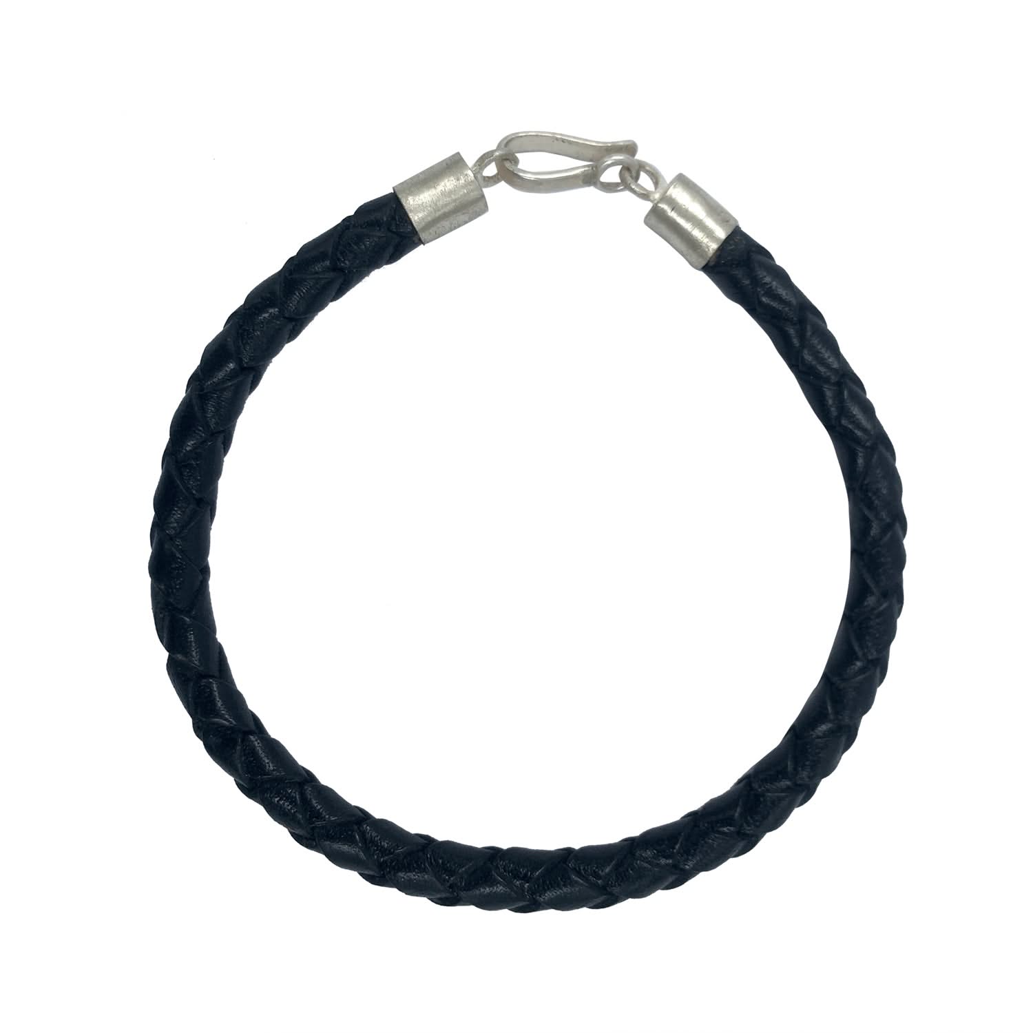 925 silver men's leather  bracelet