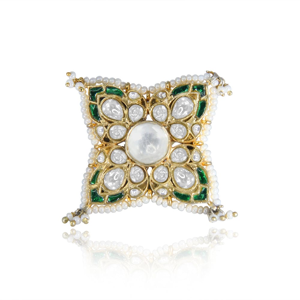 Silver Kundan Green Ring Rings - By Unniyarcha - Original Manufacturers of Silver Jewelry, Gold Plated Jewellery, Fashion Jewellery and Personalized Soul Bands and Personalized Jewelry