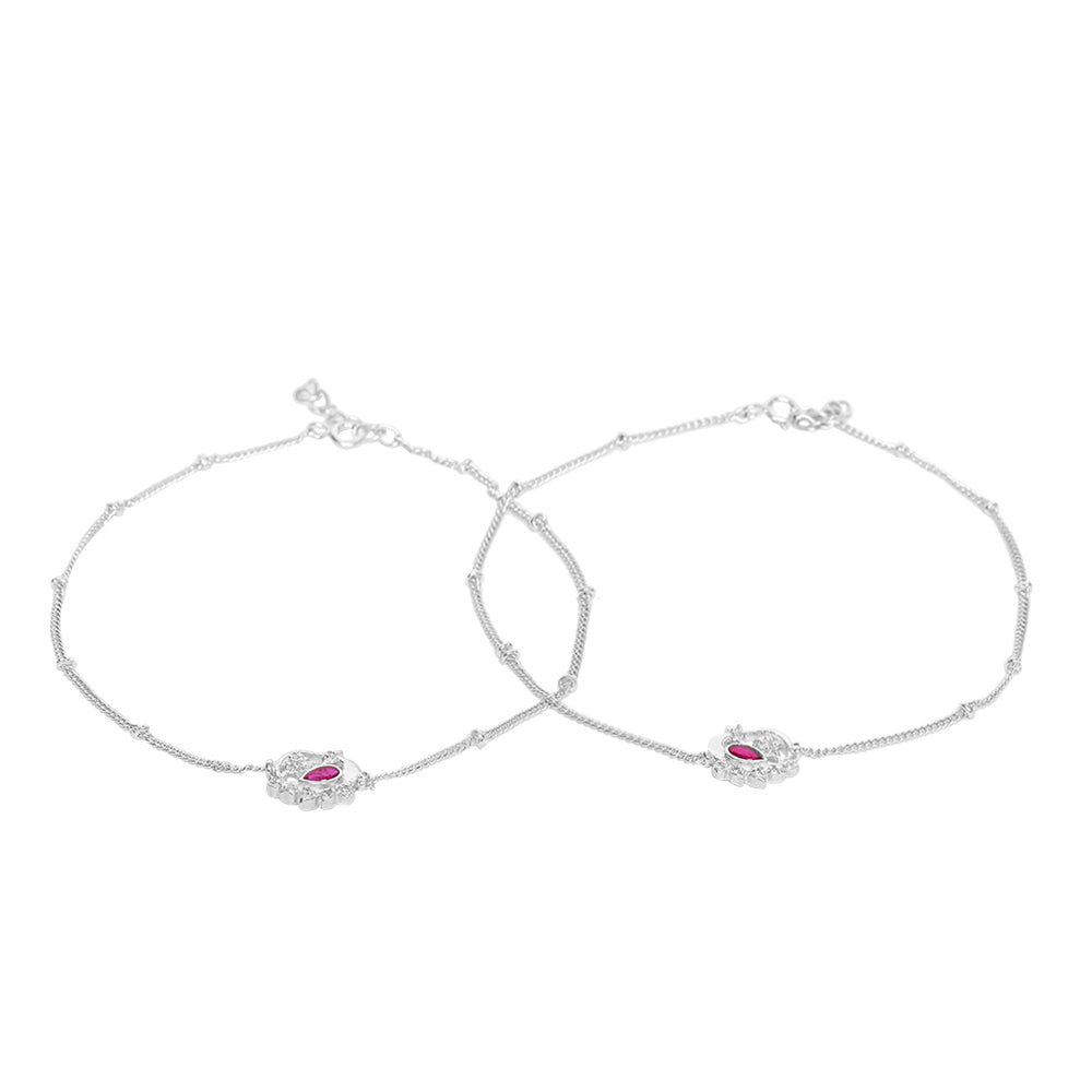92.5 Sterling Silver Swan Anklet