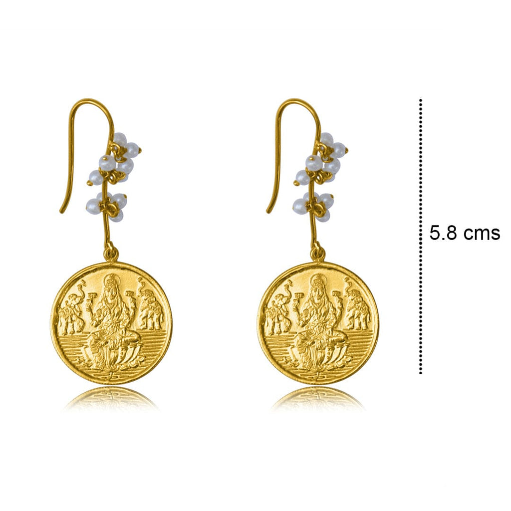 Lakshmi Coin Pearl Earring