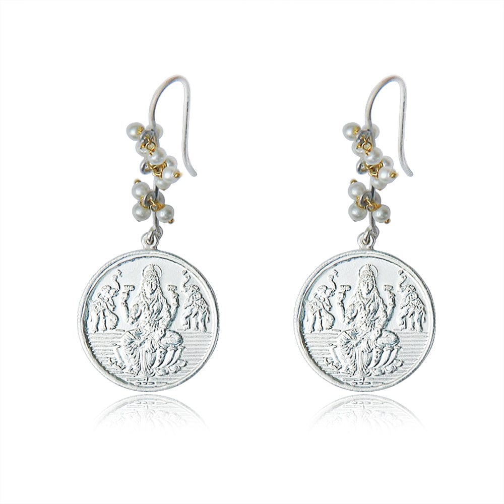 Lakshmi Coin Pearl Earring