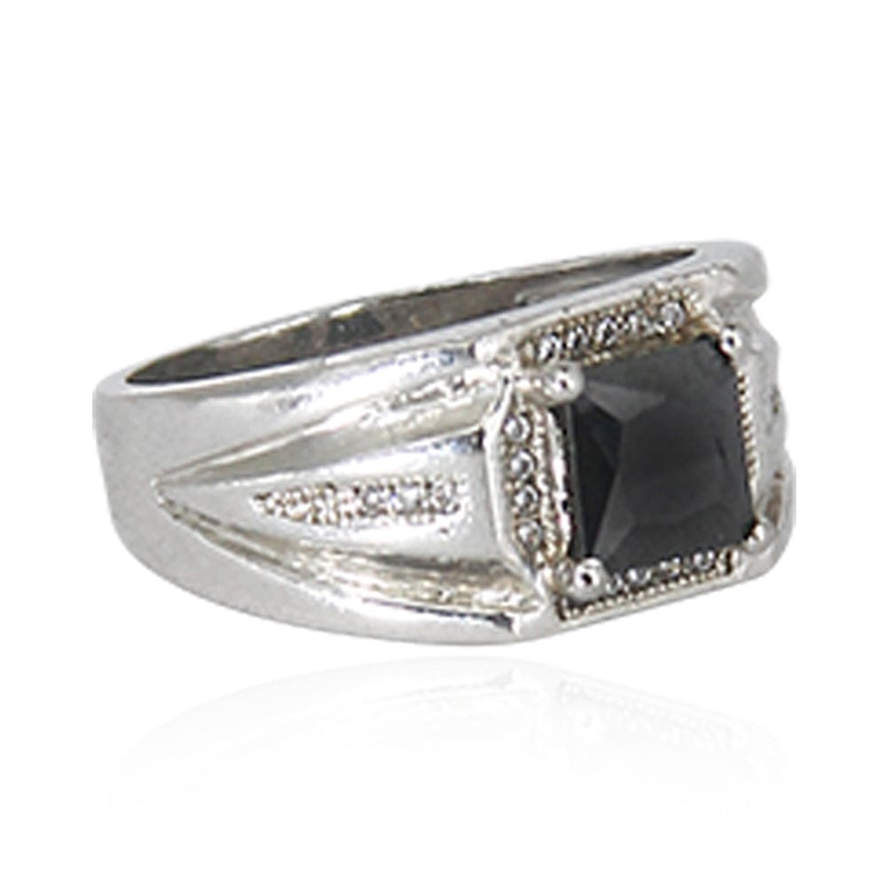 Square Cut Stone Silver Ring for Men Rings - By Unniyarcha - Original Manufacturers of Silver Jewelry, Gold Plated Jewellery, Fashion Jewellery and Personalized Soul Bands and Personalized Jewelry