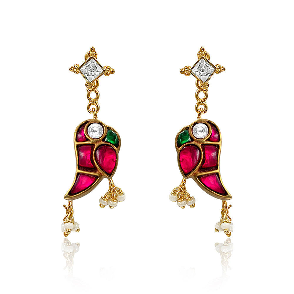 Mithu Silver 24k Gold Plated Stud Earrings