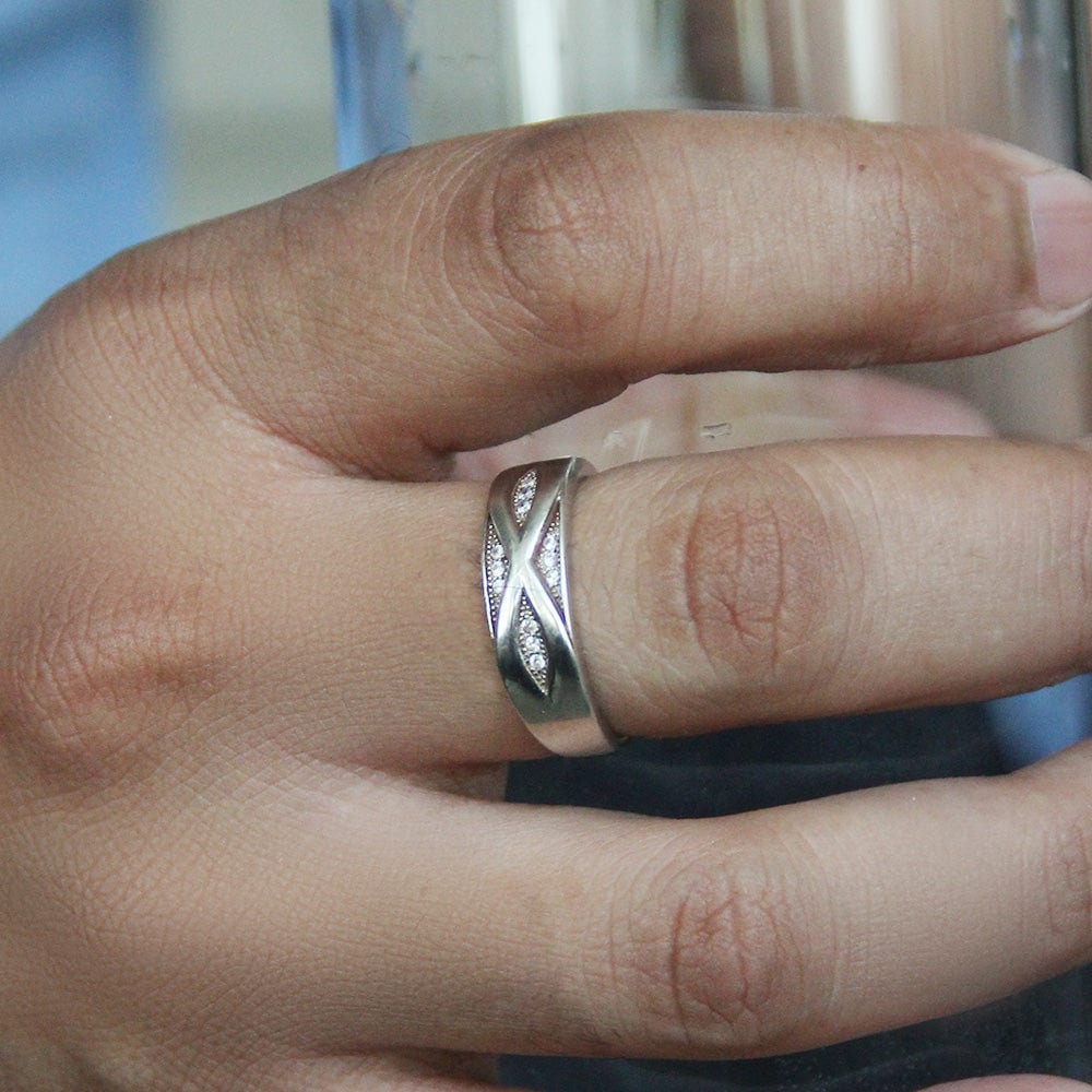 Zircon Sterling Silver Ring for Men Rings - By Unniyarcha - Original Manufacturers of Silver Jewelry, Gold Plated Jewellery, Fashion Jewellery and Personalized Soul Bands and Personalized Jewelry