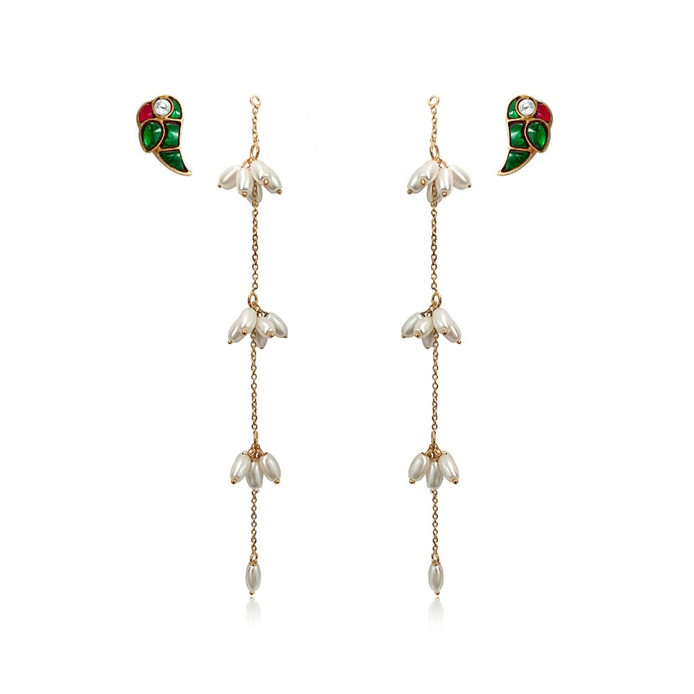 Mithu Pearl Dazzlers 24k Gold Plated Earrings