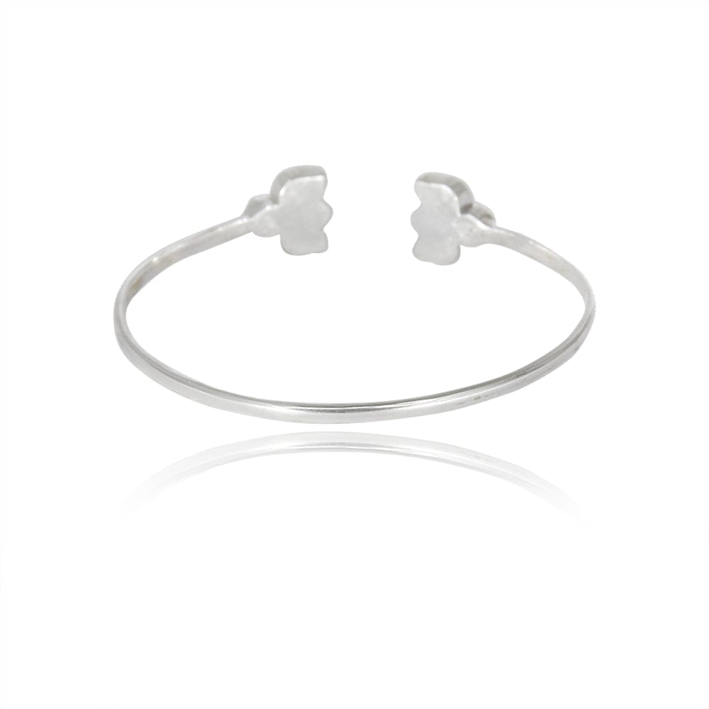 Silver Lotus Kundan Bangle